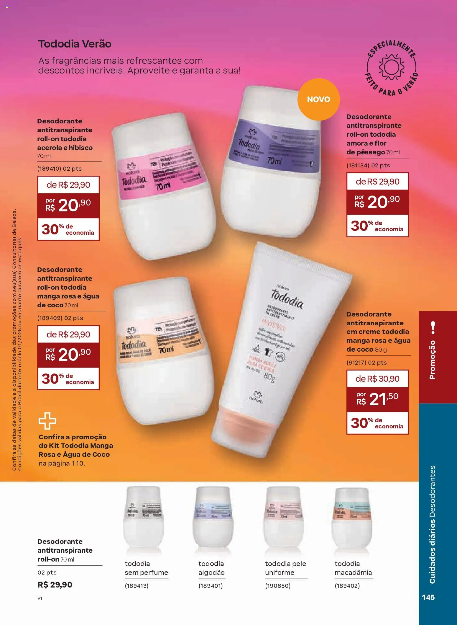 Natura Folheto - válido de 26.12.2025 | Página: 145 | Produtos: Macadâmia, Perfume, Hibisco, Acerola