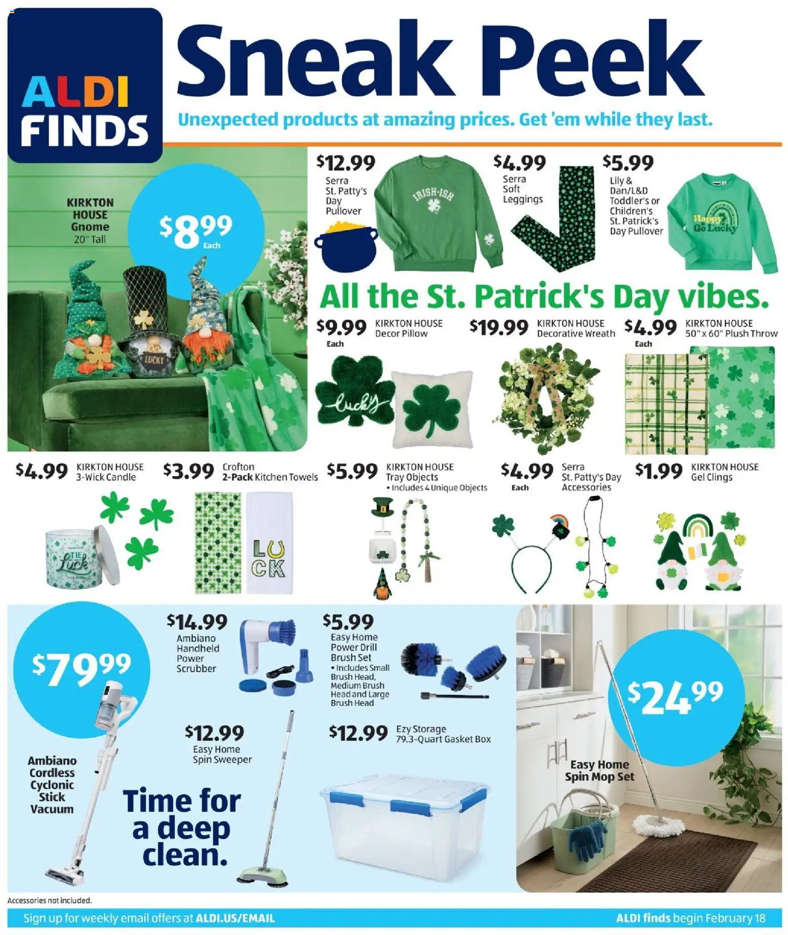 Aldi In Store Ad - valid from 18.02.2026 | Page: 1 | Products: Pillow, Vacuum, Box, Gasket