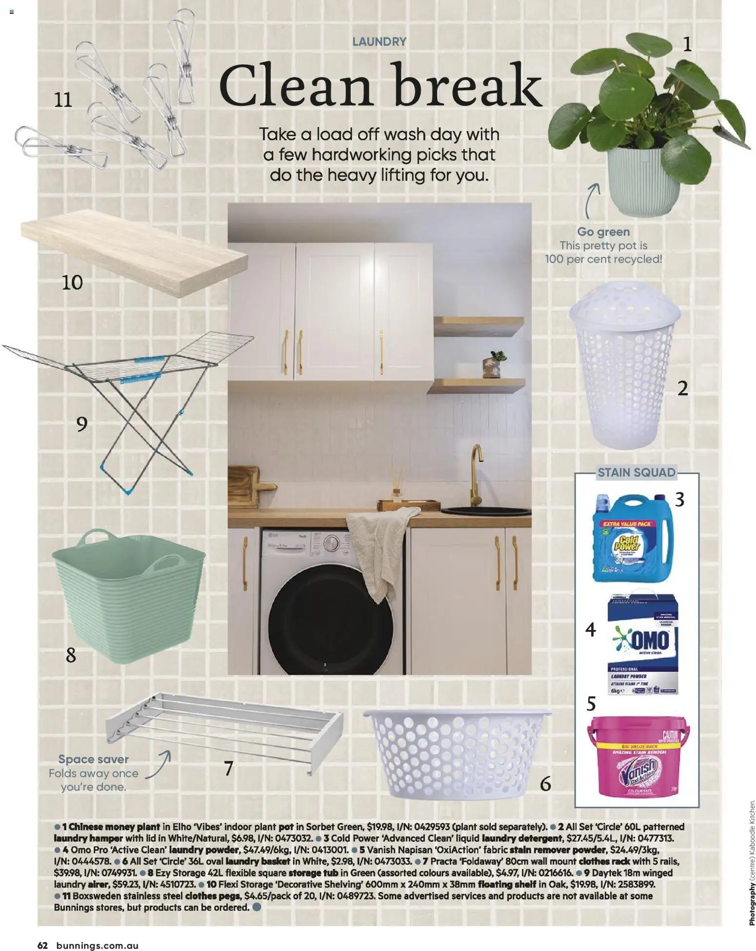 Bunnings Warehouse catalogue - valid from 01.03.2026 | Page: 62 | Products: Basket, Powder, Pot, Laundry