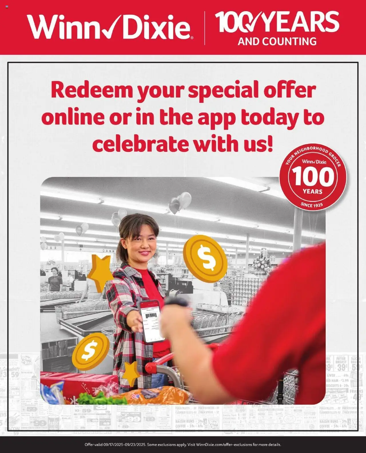 Winn Dixie Weekly Ad - valid from 17.09.2025 | Page: 4 | Products: Coffee, Ham, Juice, Cream