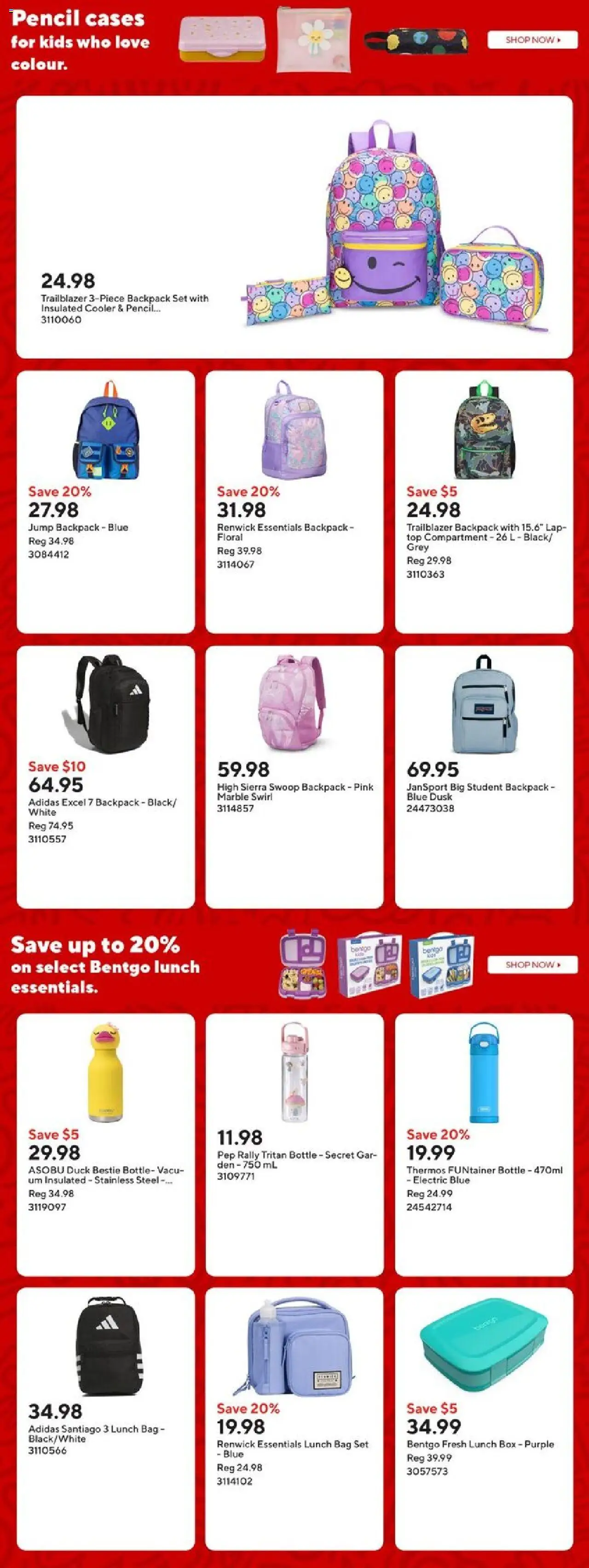 Staples flyer valid from 01.08.2025 | Page: 13 | Products: Backpack, Bag, Box