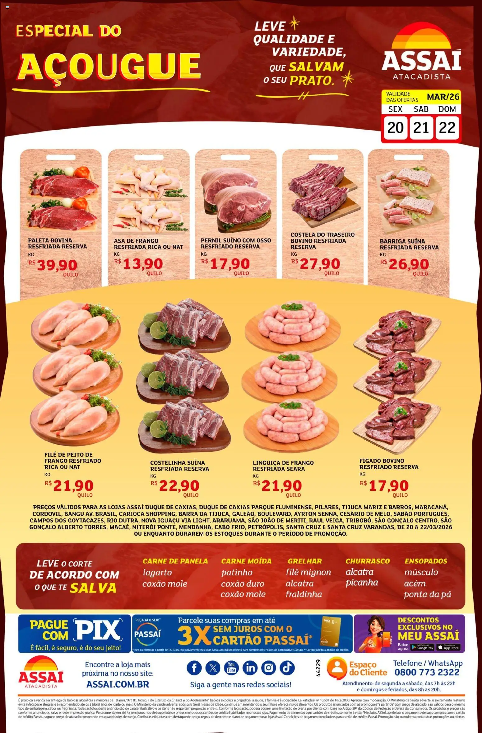 Assaí Atacadista Folheto - válido de 20.03.2026 | Página: 1 | Produtos: Panela, Pneus, Pá, Cabo