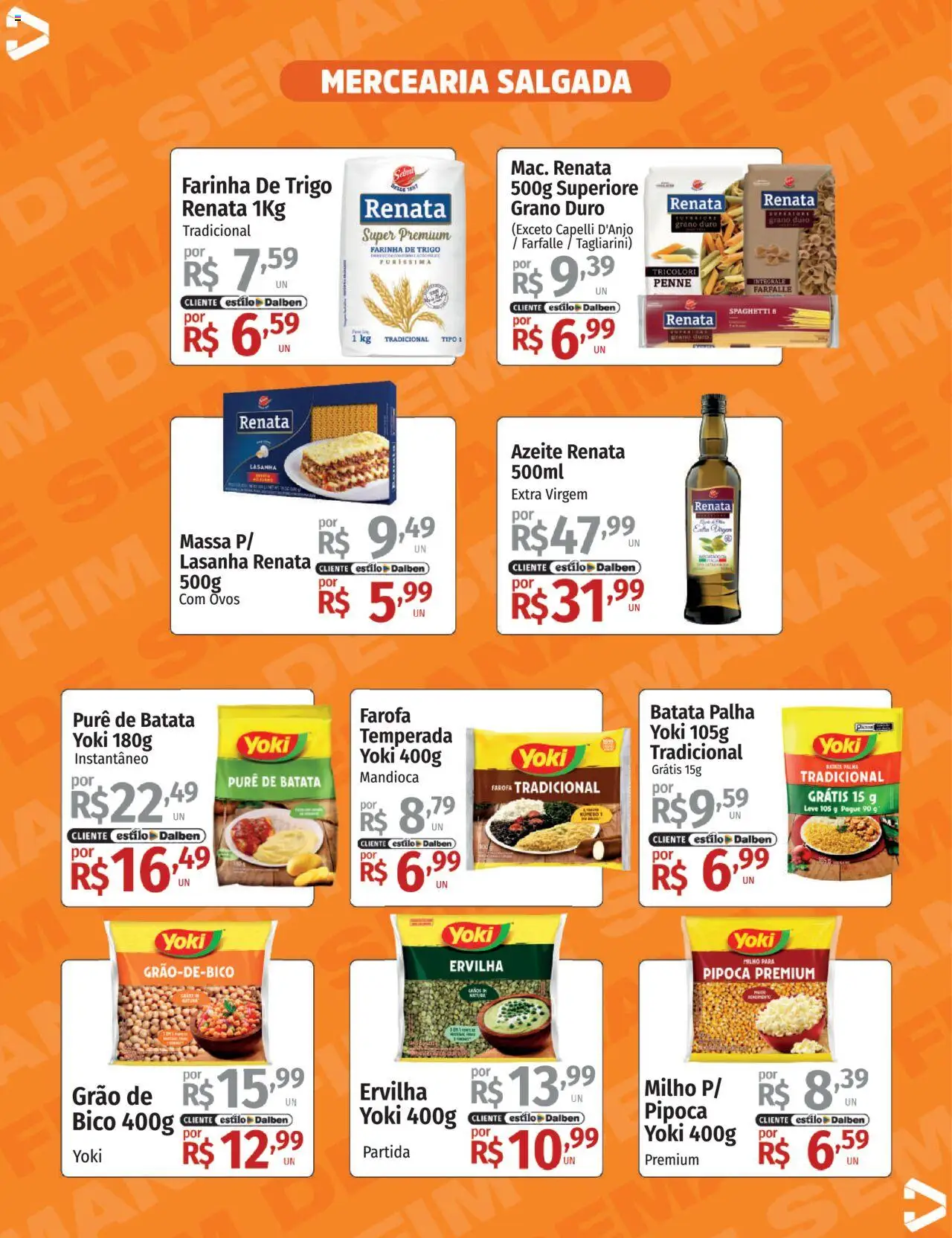 Supermercado Dalben Folheto - válido de 10.10.2025 | Página: 8 | Produtos: Mandioca, Batata palha, Batata, Pipoca