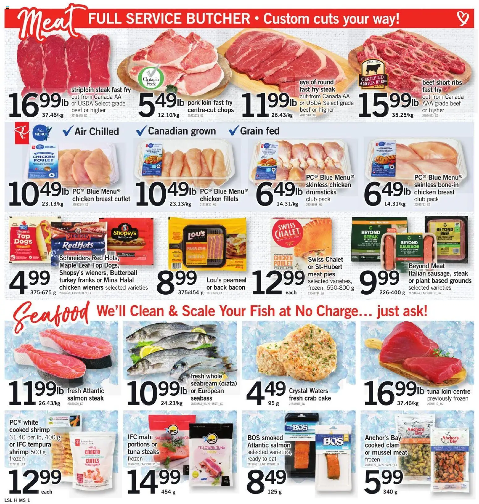 Loblaws flyer valid from 30.10.2025 | Page: 4 | Products: Fish, Beef, Turkey, Chicken
