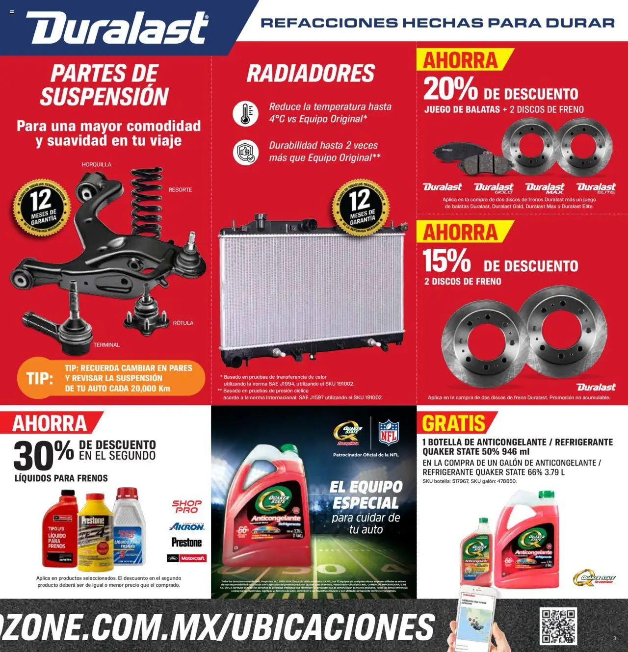 Nuevas ofertas de AutoZone válidas en toda la República Mexicana desde el 28.09.2025. ¡Encuentra las mejores ofertas en AutoZone catálogo! | Página: 3 | Productos: Pera, Juego, Botella