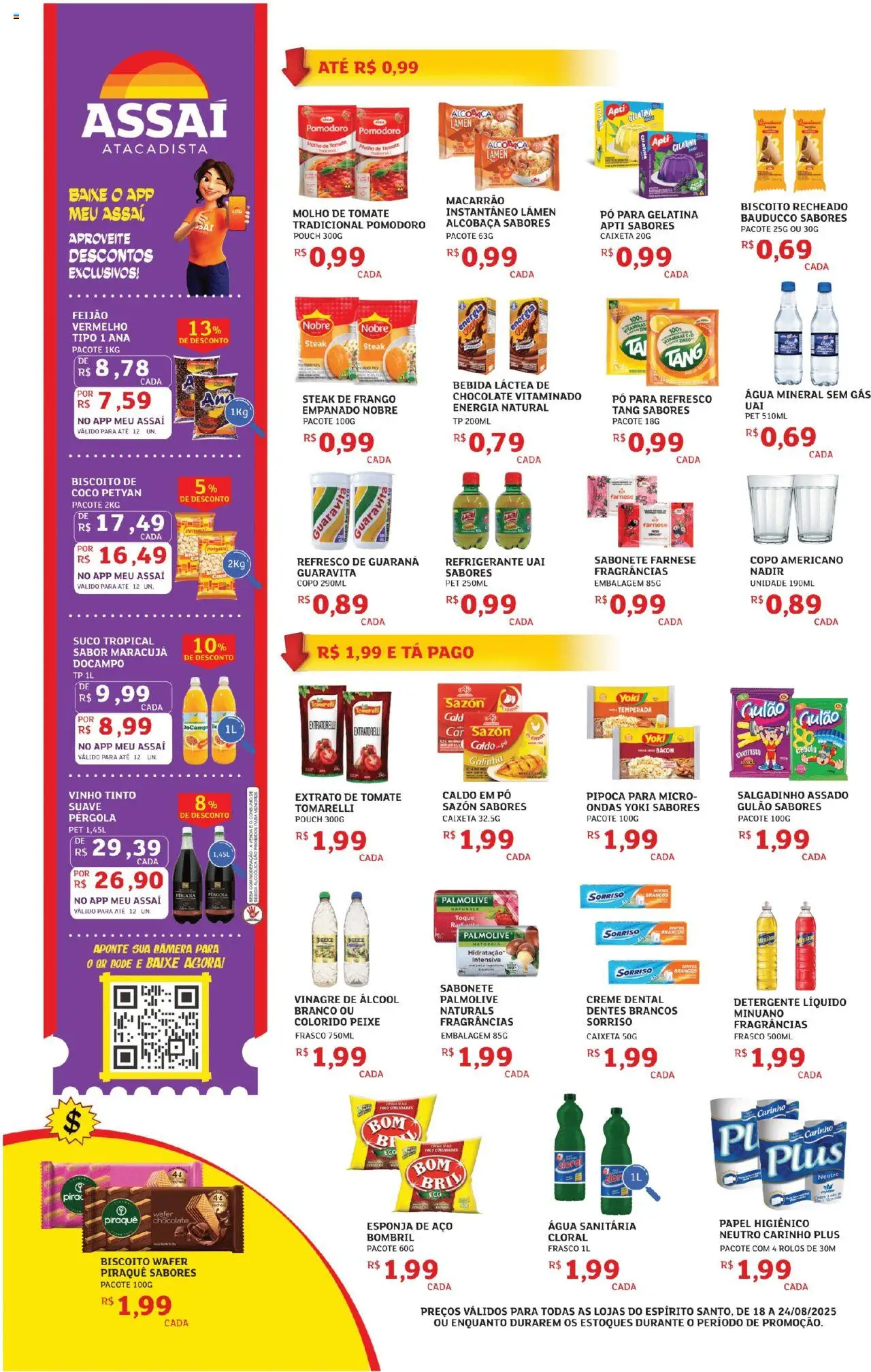Assaí Atacadista Folheto - válido de 18.08.2025 | Página: 2 | Produtos: Feijão, Refresco, Vinho, Biscoito recheado