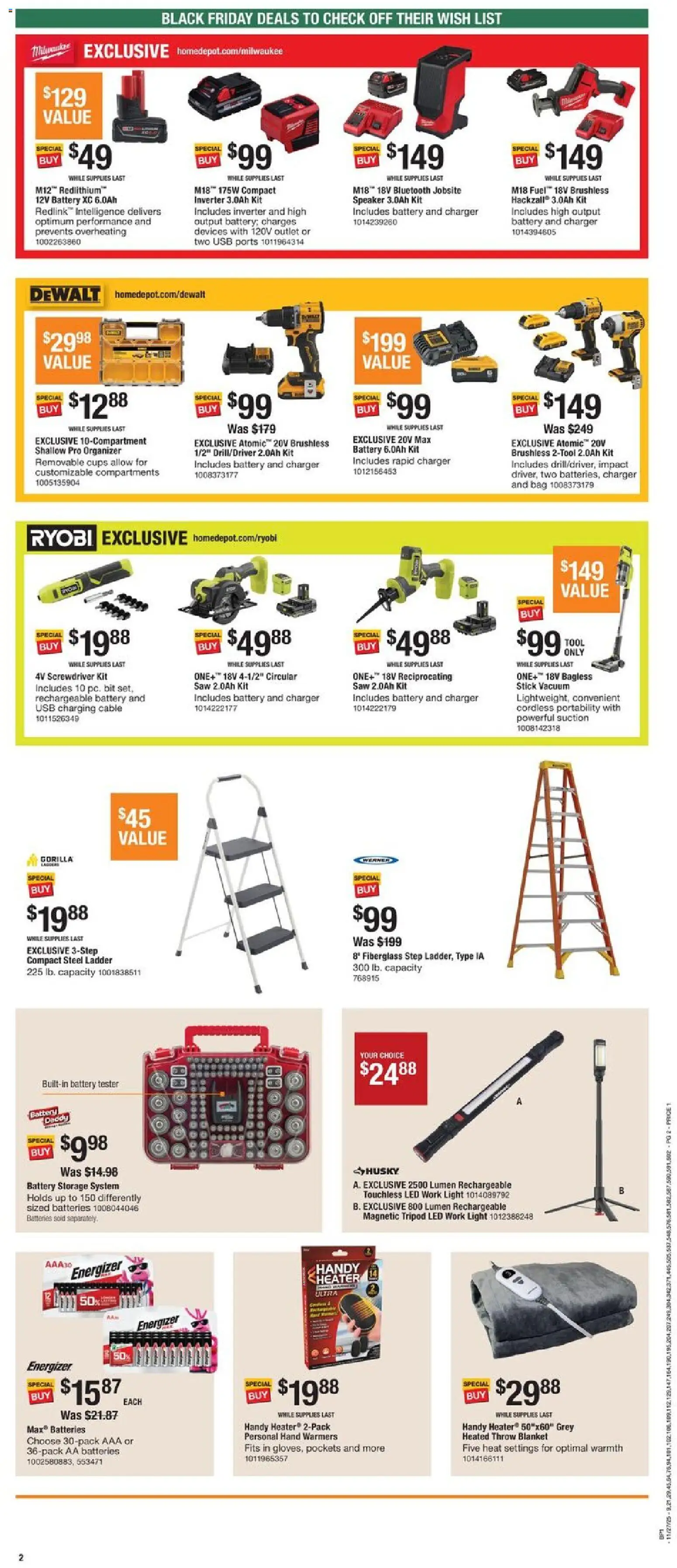 Home Depot Local Ad - NC - valid from 27.11.2025 | Page: 2 | Products: Ladder, Vacuum, Screwdriver, Speaker