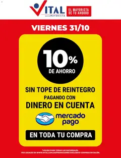 Vista previa Vital - Mercado Pago válido desde el 31.10.2025