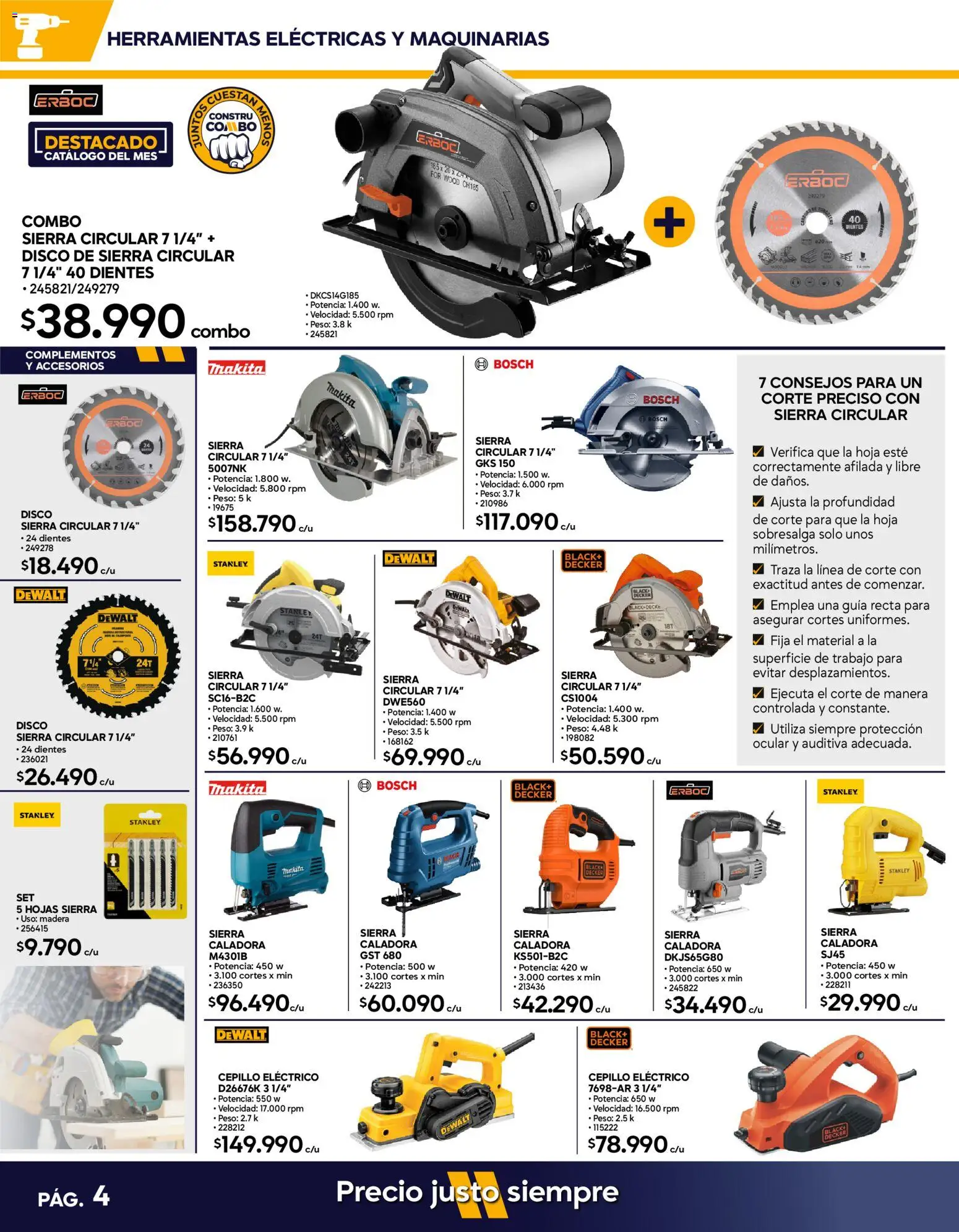 Construmart Ofertas │ válido desde el 01.03.2026 | Página: 4 | Productos: Disco, Peso, Sierra, Cepillo