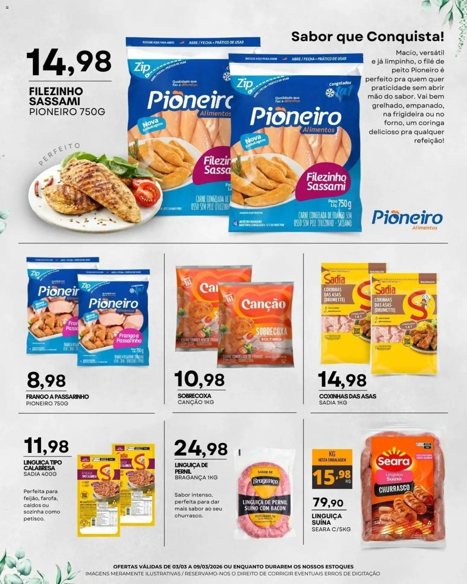 Mercadão Atacadista Folheto - válido de 03.03.2026 | Página: 2 | Produtos: Linguiça, Pernil, Carne, Frango