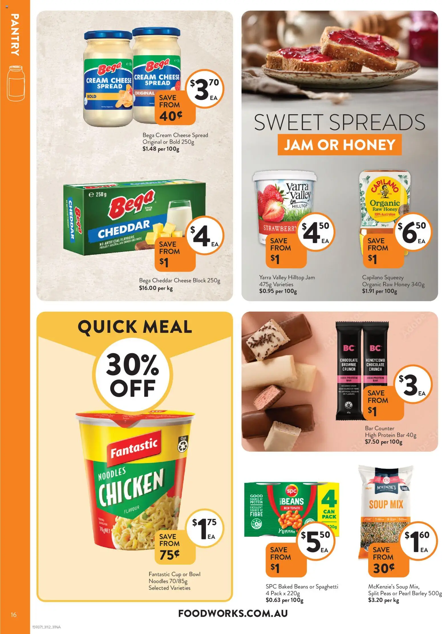 Foodworks catalogue - valid from 31.12.2025 | Page: 16 | Products: Cheese, Honey, Noodles, Cream
