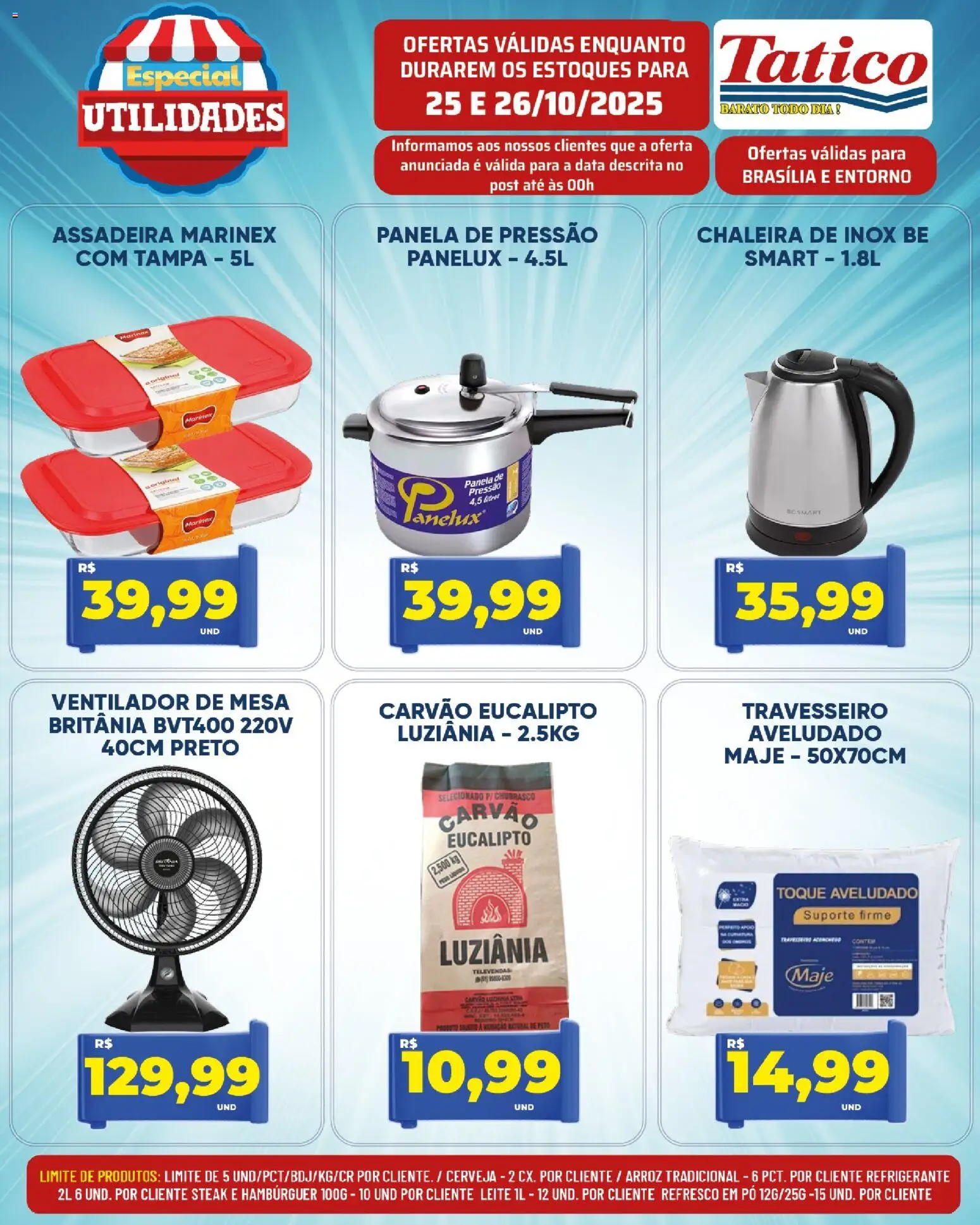 Tatico Folheto - válido de 27.10.2025 | Página: 34 | Produtos: Ventilador, Panela, Leite, Cerveja