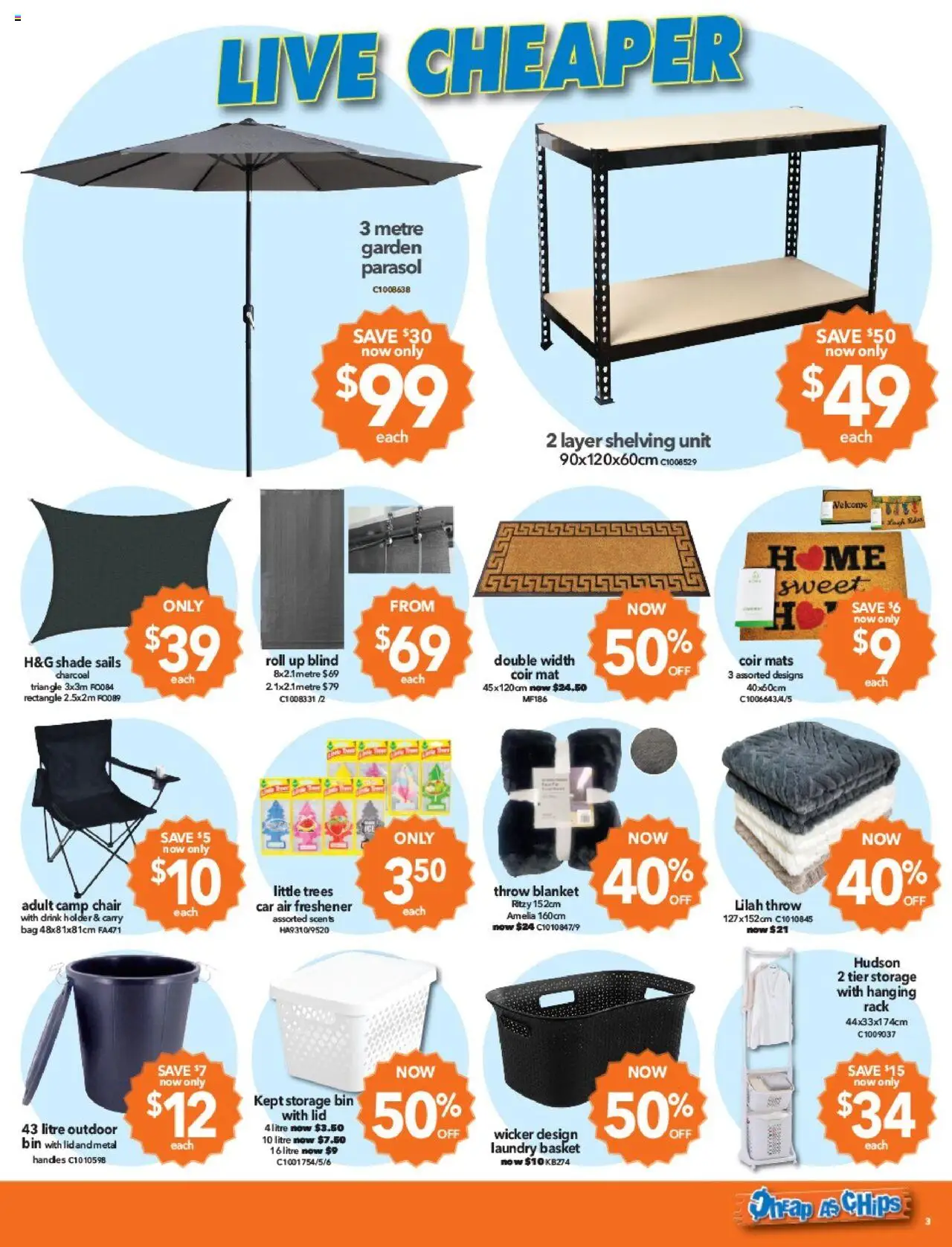 Cheap as Chips catalogue - valid from 17.09.2025 | Page: 3 | Products: Basket, Chips, Air freshener, Blanket