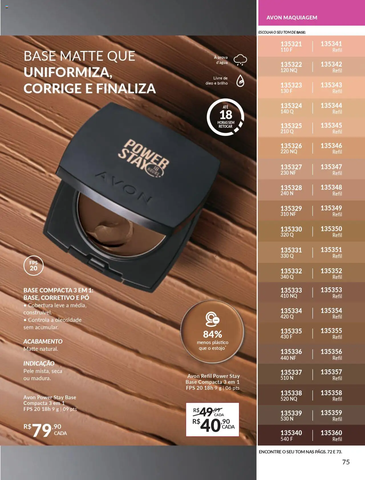 Avon Folheto - válido de 27.09.2025 | Página: 75 | Produtos: Maquiagem, Corretivo, Pó, Base