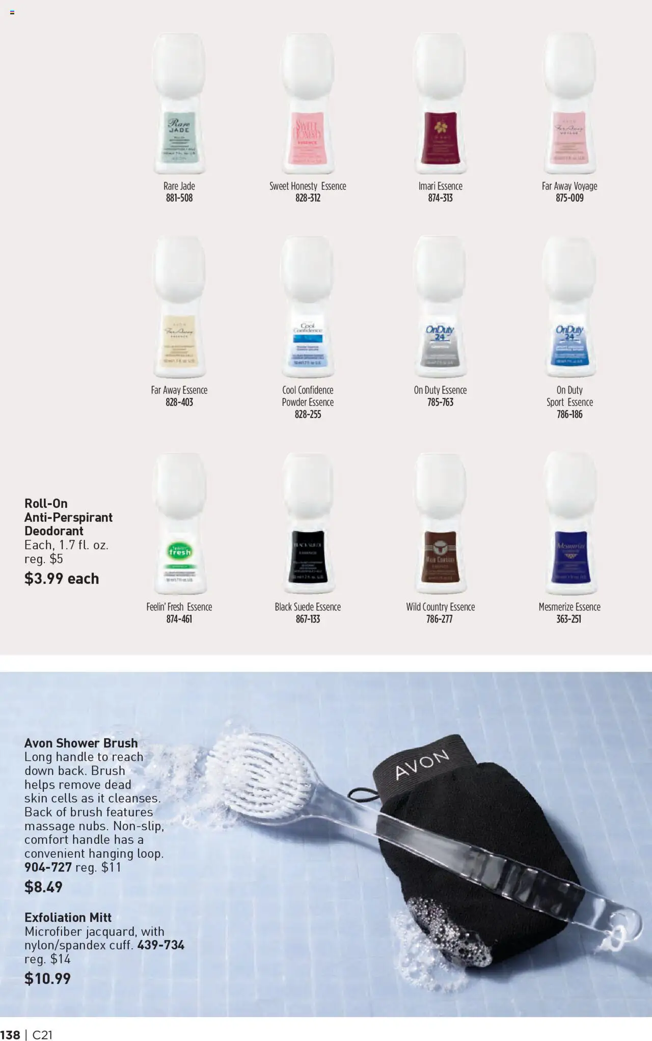 Avon Brochure - valid from 08.10.2025 | Page: 138 | Products: Powder, Brush, Deodorant, Antiperspirant