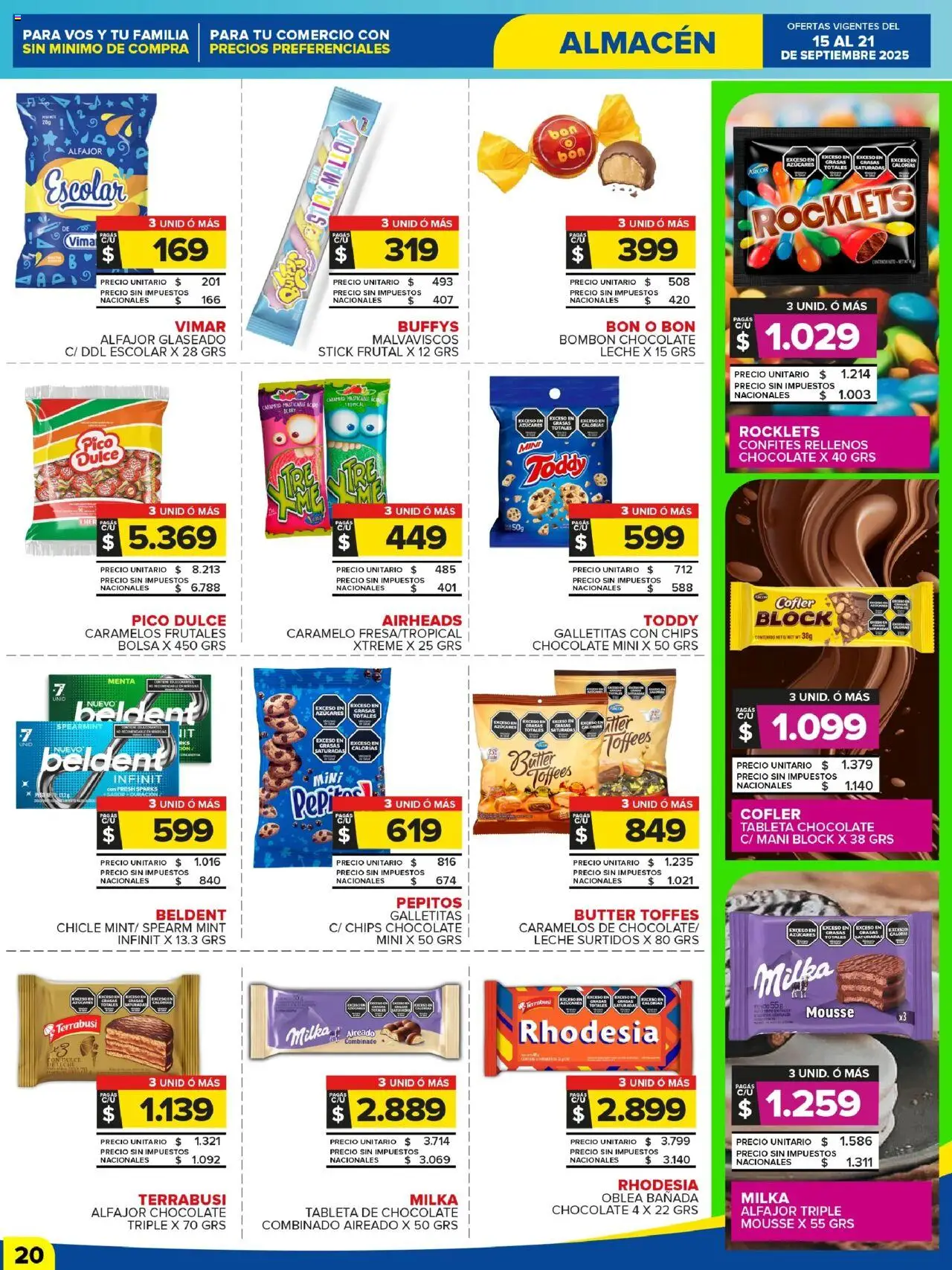 Carrefour Maxi catálogo - Chubut │ válido desde el 15.09.2025 | Página: 20 | Productos: Dulce de leche, Leche, Chocolate, Alfajor