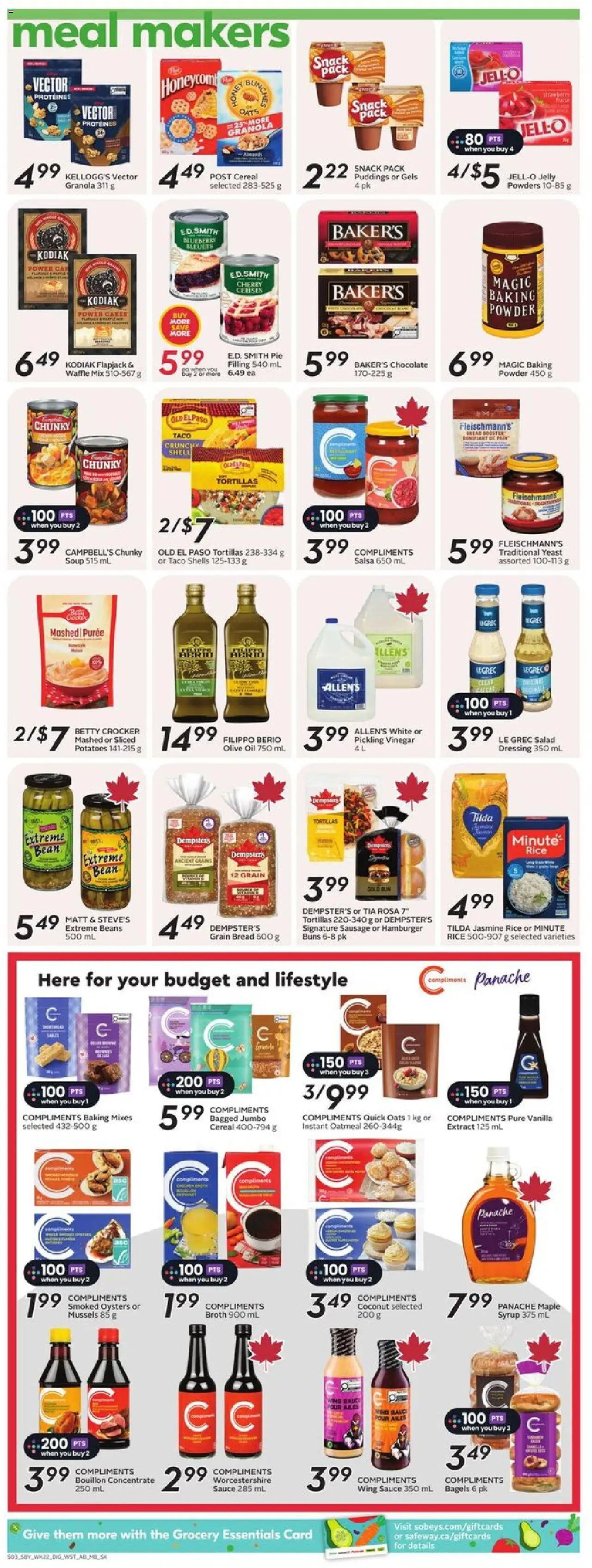 Safeway flyer valid from 25.09.2025 | Page: 12 | Products: Rice, Salad, Bread, Chocolate
