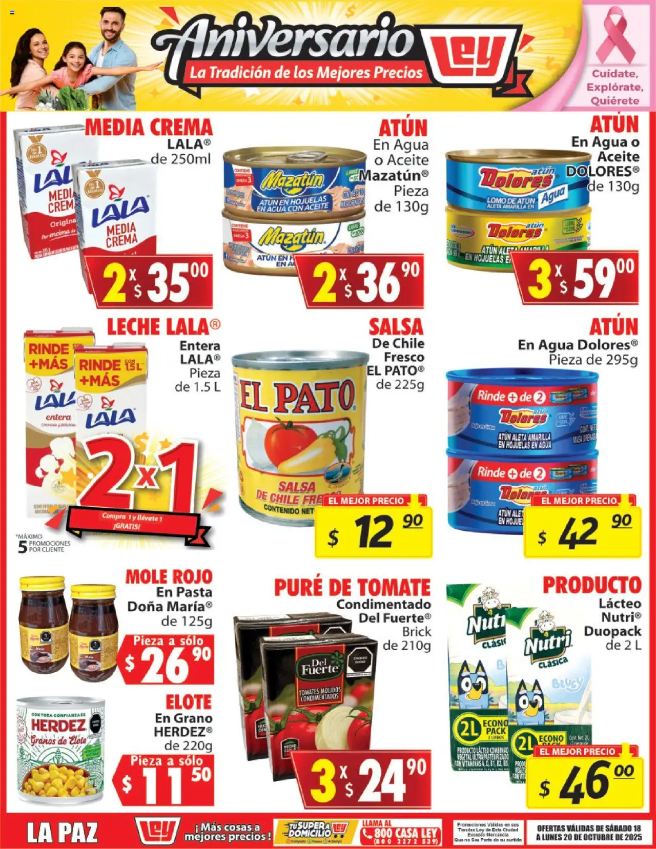 Nuevas ofertas de Casa Ley válidas en toda la República Mexicana desde el 18.10.2025. ¡Encuentra las mejores ofertas en Casa Ley folleto La Tradición de los Mejores Precios! | Página: 1 | Productos: Tomate, Pasta, Hojuelas, Vitaminas