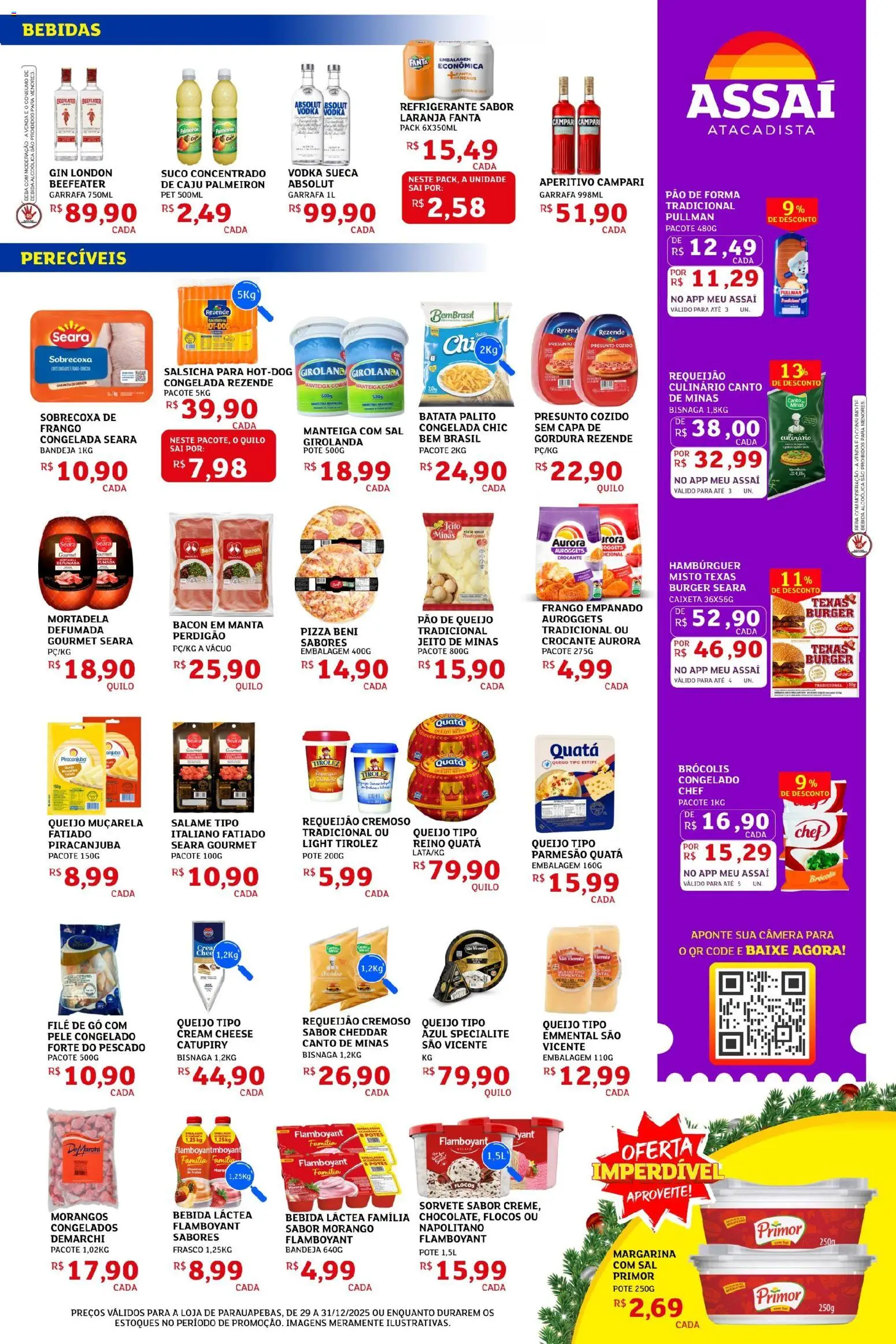 Assaí Atacadista Folheto - válido de 29.12.2025 | Página: 3 | Produtos: Queijo, Salame, Catupiry, Margarina