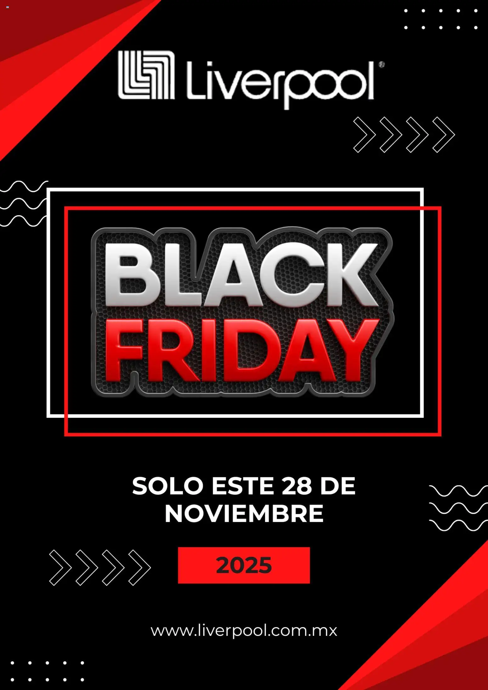 Nuevas ofertas de Liverpool válidas en toda la República Mexicana desde el 19.11.2025. ¡Encuentra las mejores ofertas en Liverpool Black Friday aviso! | Página: 1