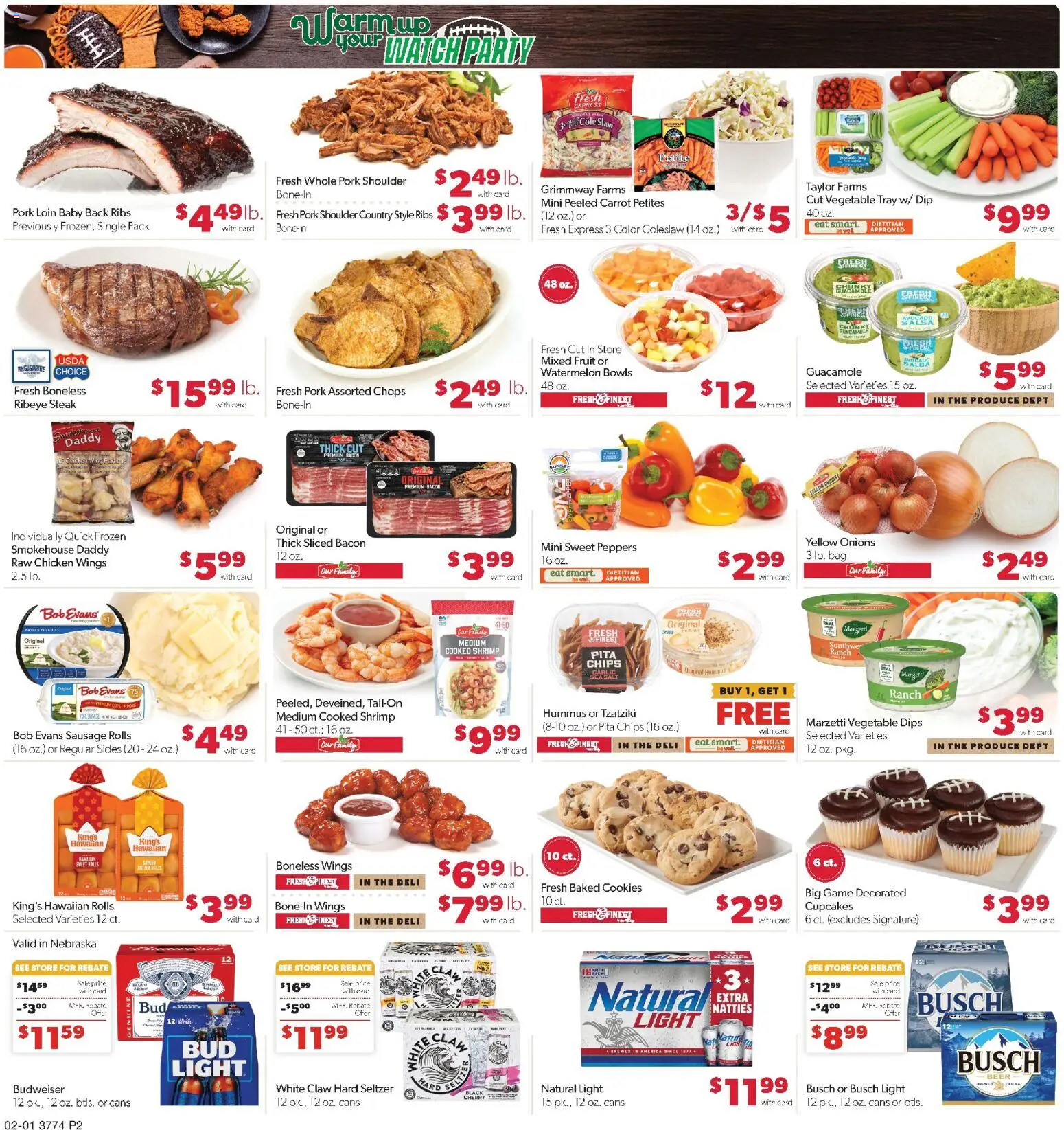 Family Fare Weekly Ad - NE - valid from 01.02.2026 | Page: 2 | Products: Beer, Avocado, Sausage, Watch