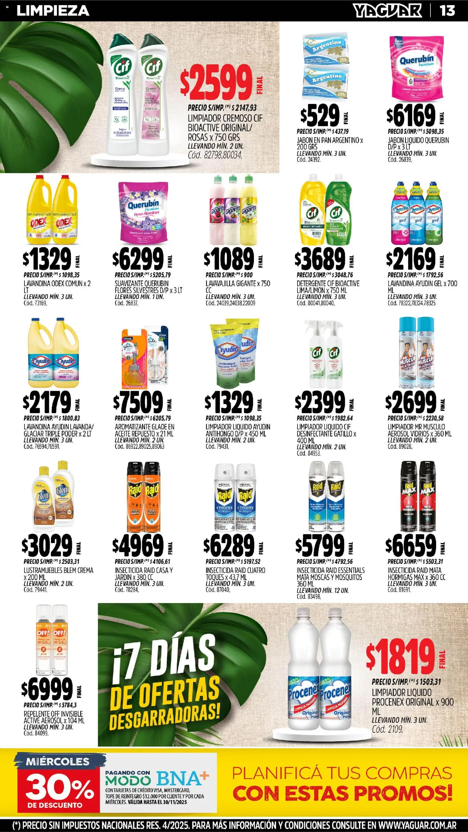 Yaguar - Mar del Plata │ válido desde el 10.11.2025 | Página: 14 | Productos: Aceite, Ropa, Hongos, Limpiador