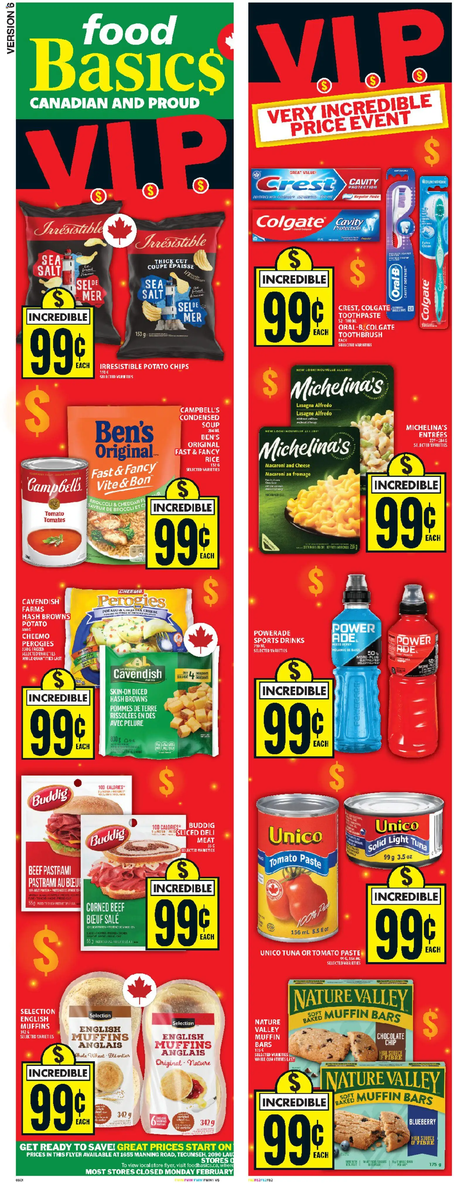 Food Basics flyer valid from 12.02.2026 | Page: 2 | Products: Chips, Toothpaste, Cheese, Chocolate