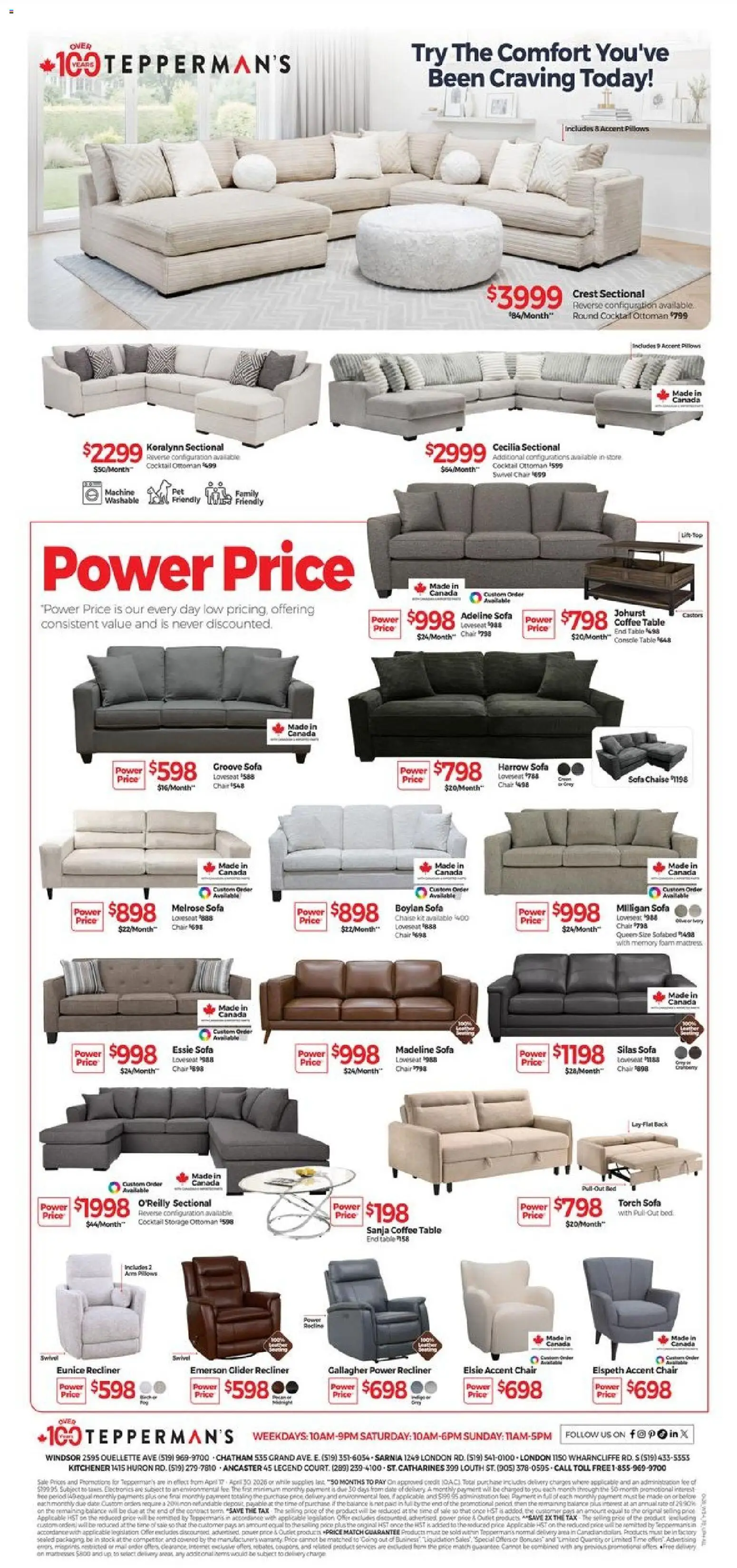 Tepperman's flyer valid from 17.04.2026 | Page: 2 | Products: Bed, Coffee table, Table, Chair