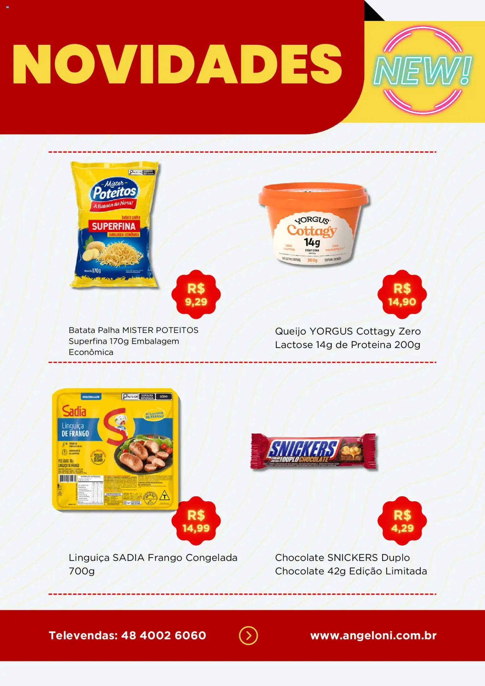Angeloni Folheto - válido de 12.02.2026 | Página: 4 | Produtos: Linguiça, Chocolate, Cottage, Frango