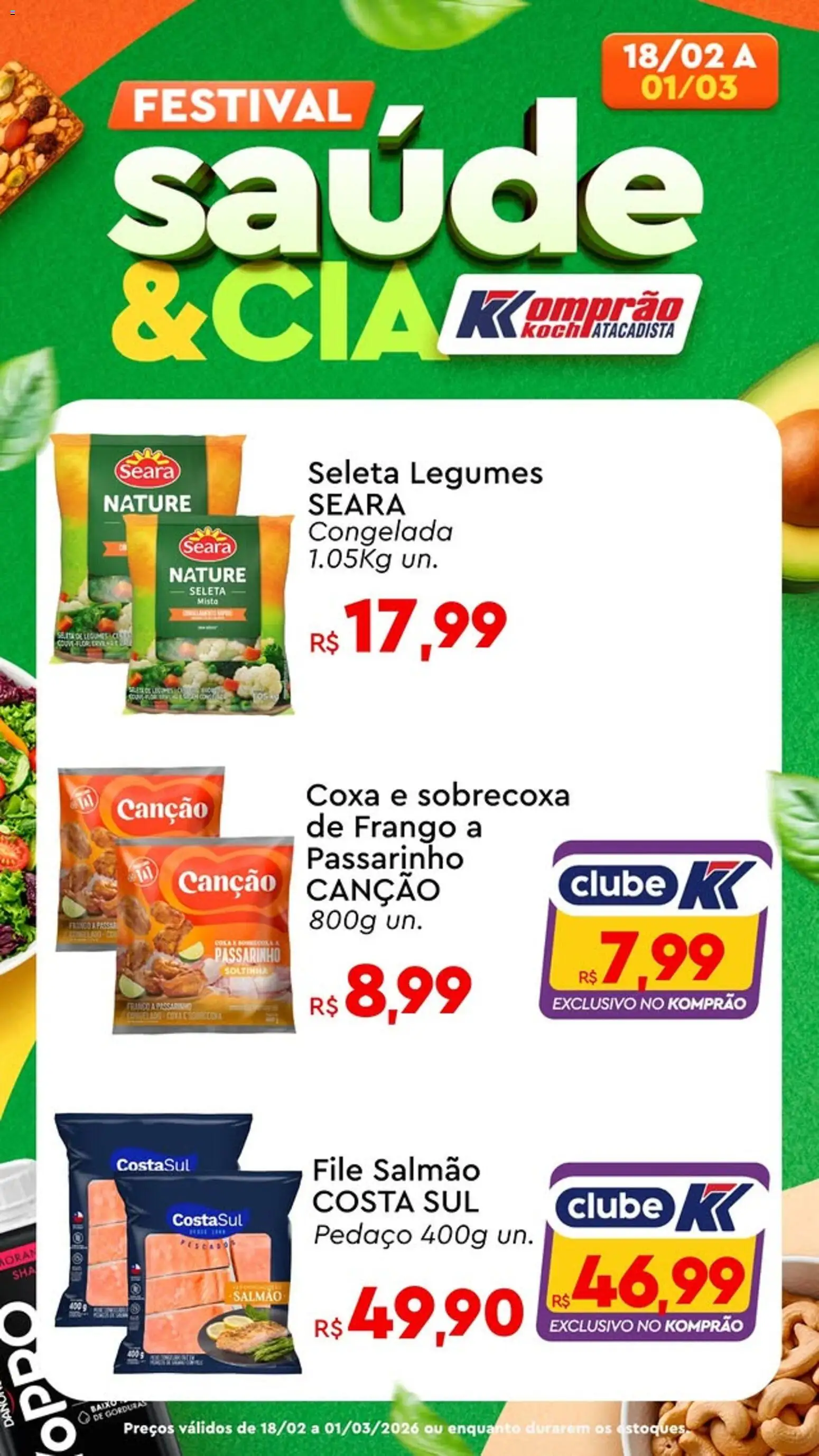 Komprao Atacadista Folheto - válido de 18.02.2026 | Página: 4 | Produtos: Salmão, Frango