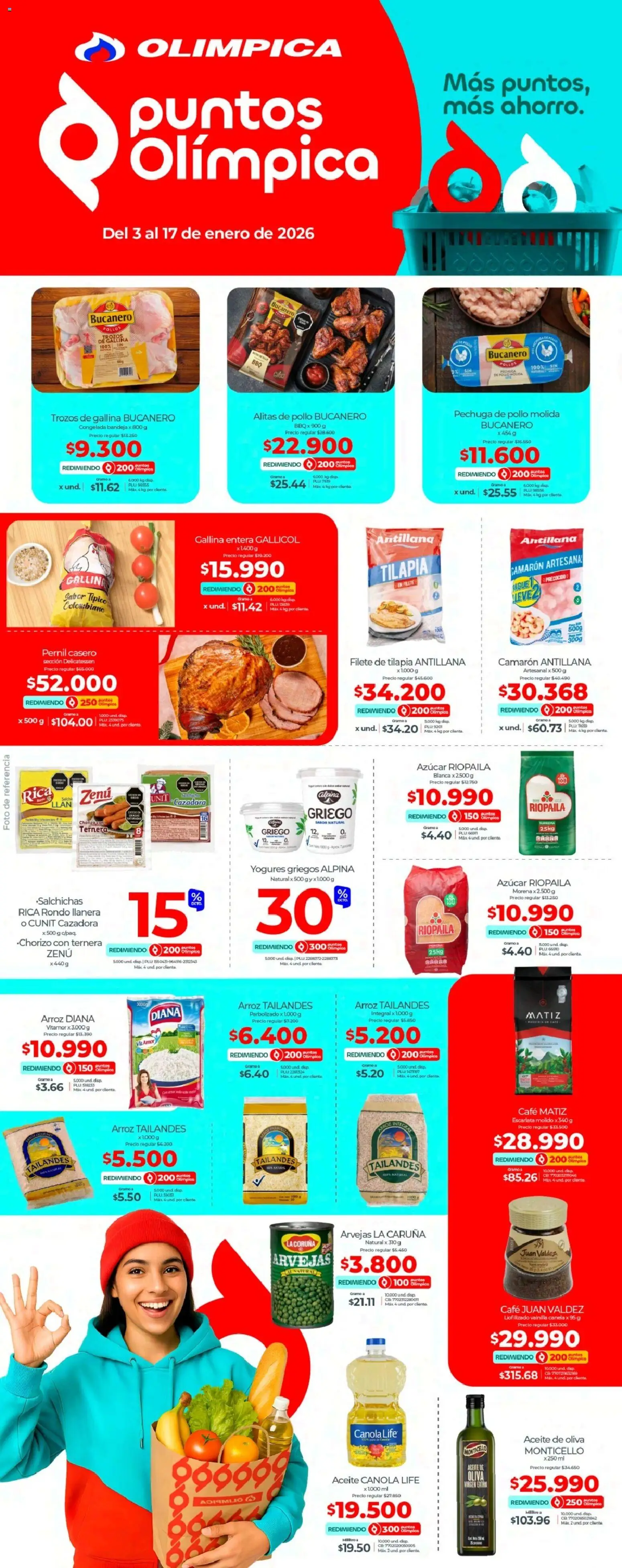 Olímpica revista - valida desde el 03.01.2026 | Página: 1 | Productos: Pollo, Ducha Bidet, Café, Aceite