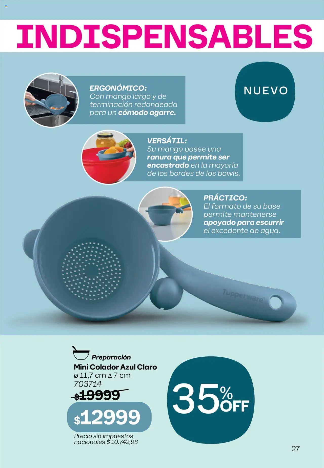 Tupperware - Campaña 16/2025 │ válido desde el 21.09.2025 | Página: 28 | Productos: Colador, Mango