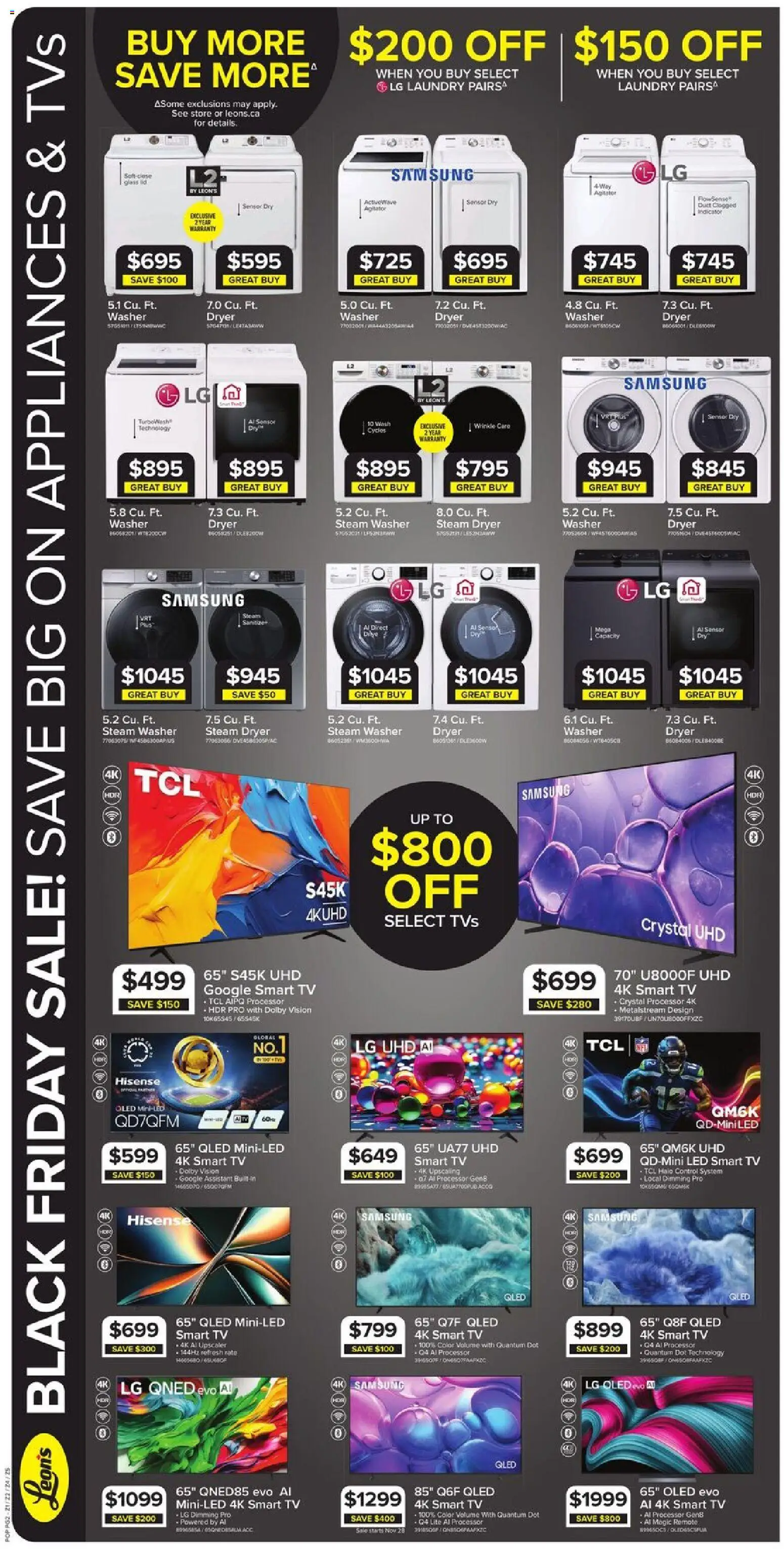 Leon's flyer valid from 27.11.2025 | Page: 7 | Products: Tv, Dryer
