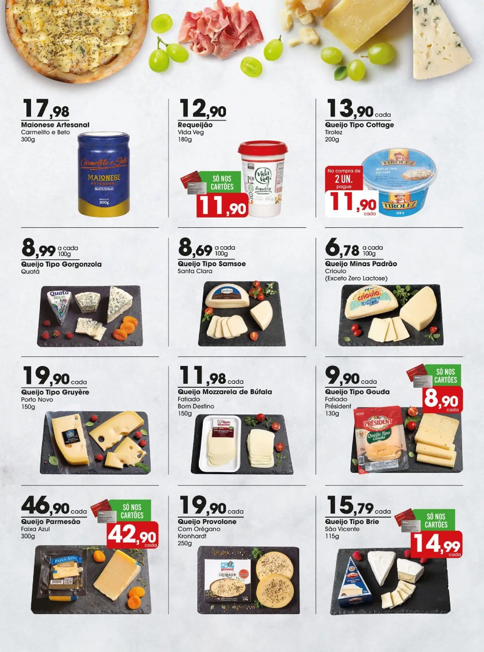 Zaffari Folheto - válido de 03.03.2026 | Página: 12 | Produtos: Provolone, Gouda, Queijo tipo cottage, Maionese