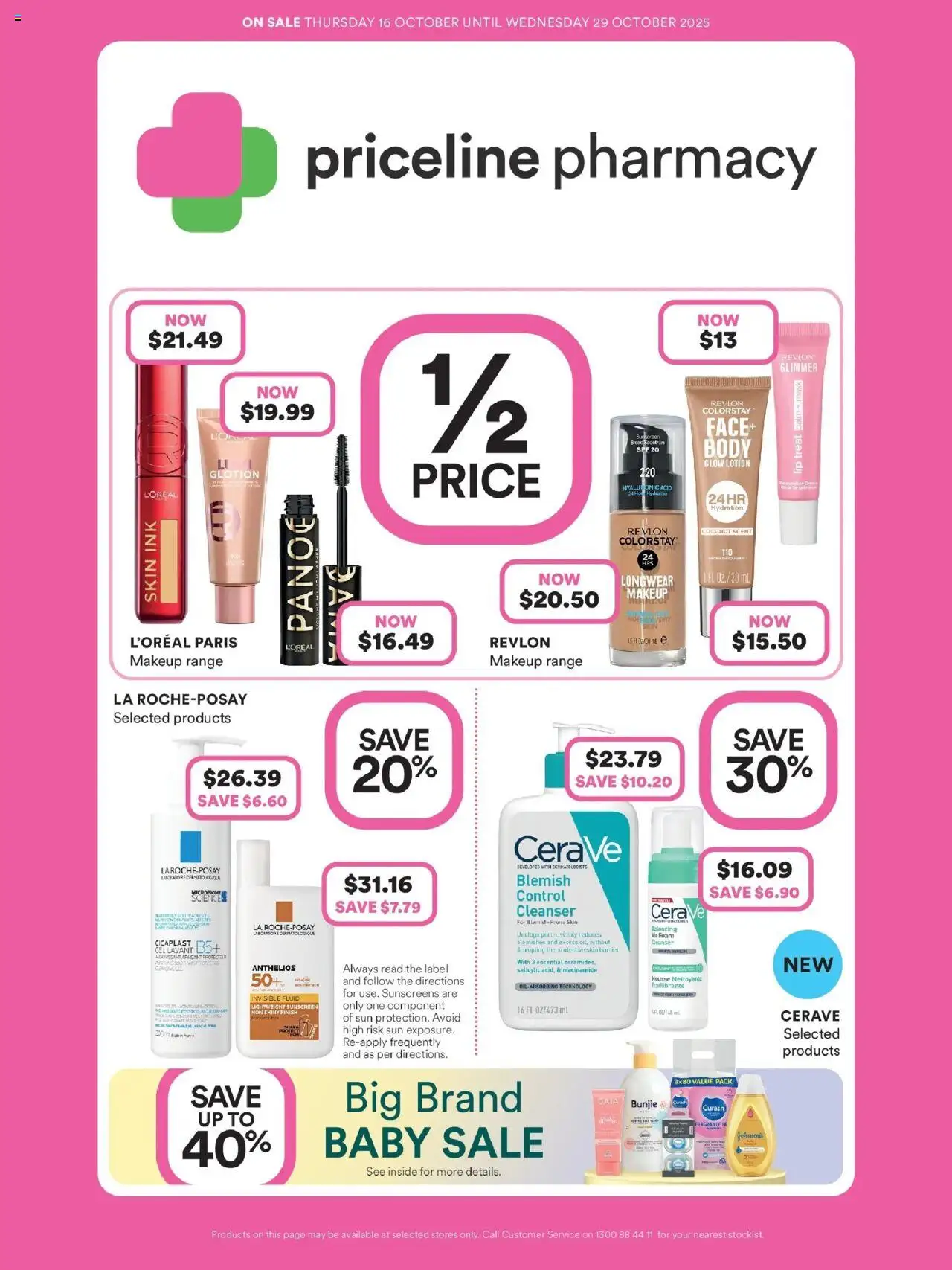 Priceline Pharmacy catalogue - valid from 16.10.2025 | Page: 5 | Products: Sunscreen, Lotion, Makeup, Mousse