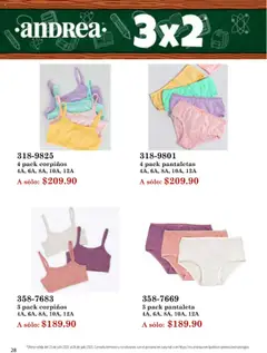 Nuevas ofertas de Andrea válidas en toda la República Mexicana desde el 20.07.2025. ¡Encuentra las mejores ofertas en Andrea - Catálogo - Básicos de Interior! | Página: 28 | Productos: Pantaletas