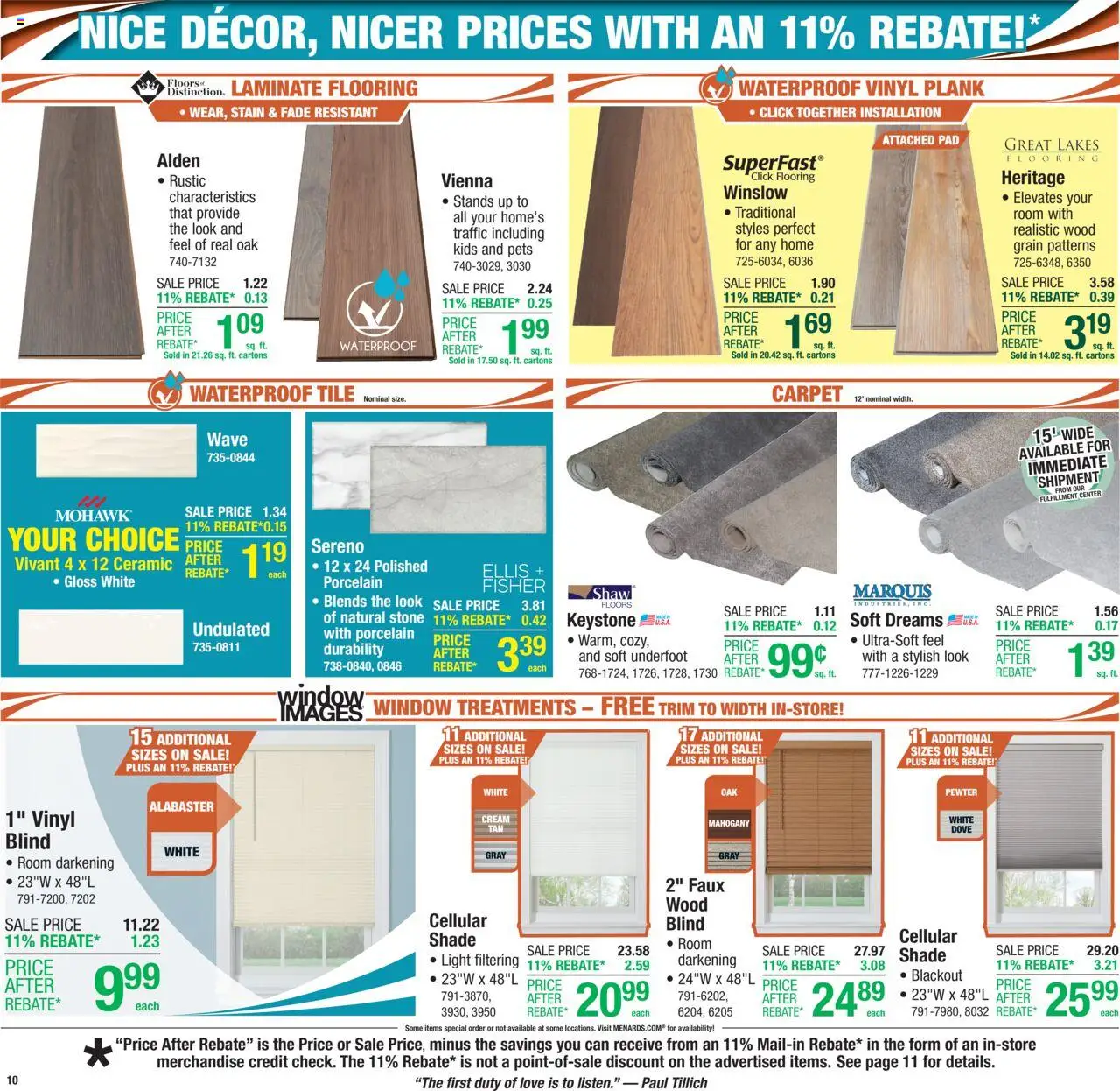 Menards Weekly Ad - valid from 20.08.2025 | Page: 17 | Products: Trim, Carpet, Cream