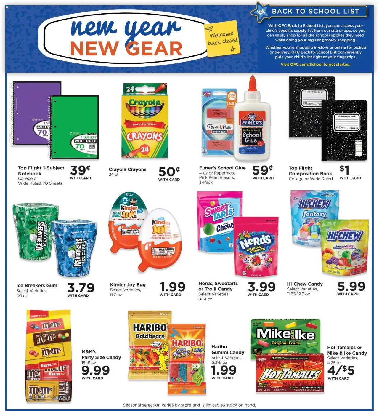 QFC Weekly Ad - WA - valid from 20.08.2025 | Page: 11 | Products: Eraser, Candies, Water, Notebook