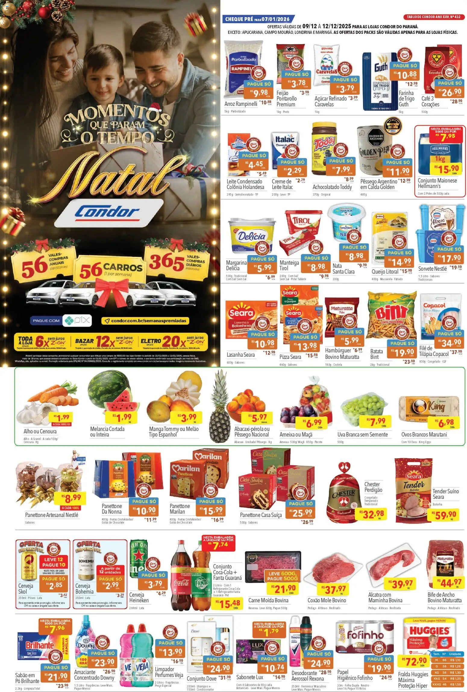 Supermercados Condor Folheto - válido de 09.12.2025 | Página: 1 | Produtos: Condicionador, Leite, Ovos, Sorvete