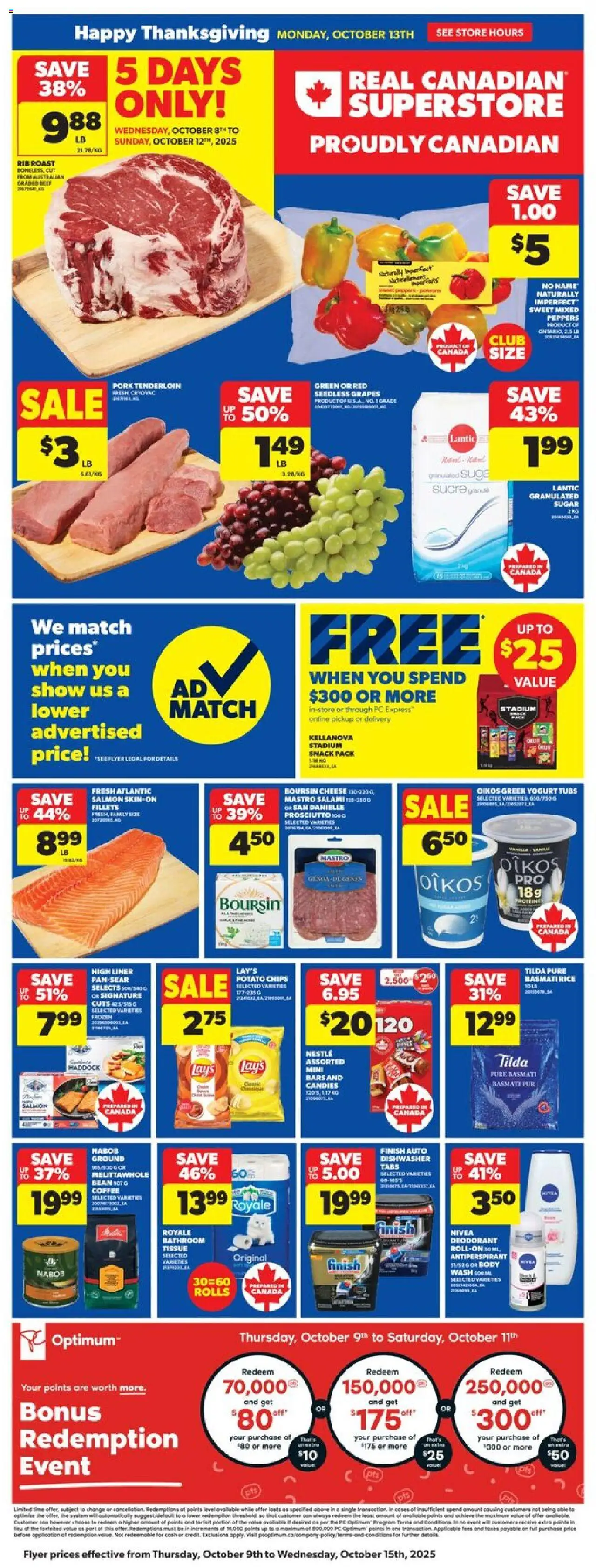 Real Canadian Superstore flyer valid from 09.10.2025 | Page: 3 | Products: PC, Dishwasher, Yogurt, Coffee