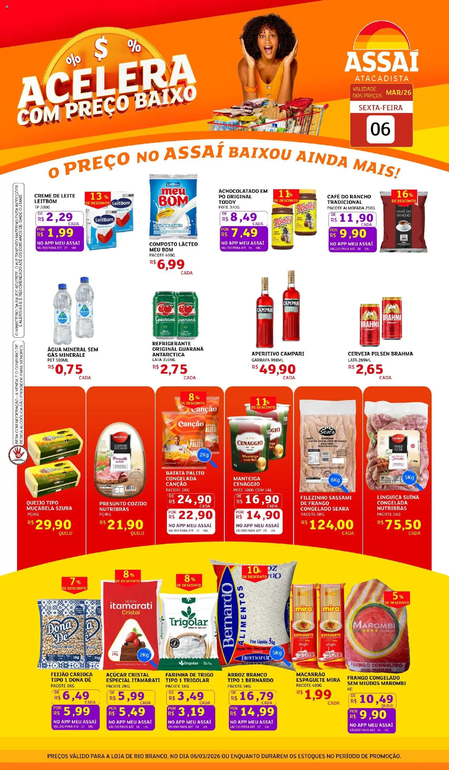 Assaí Atacadista Folheto - válido de 06.03.2026 | Página: 1 | Produtos: Achocolatado, Almofada, Creme, Água mineral