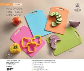 Vista previa de Juego de 4 tablas para picar colors Plástico., Juego de 4 tablas para picar de plástico en diferentes colores., nuevo folleto de la tienda, válido en México a partir del 30.01.2026 | Página: 40 | Productos: Juego, Cocina