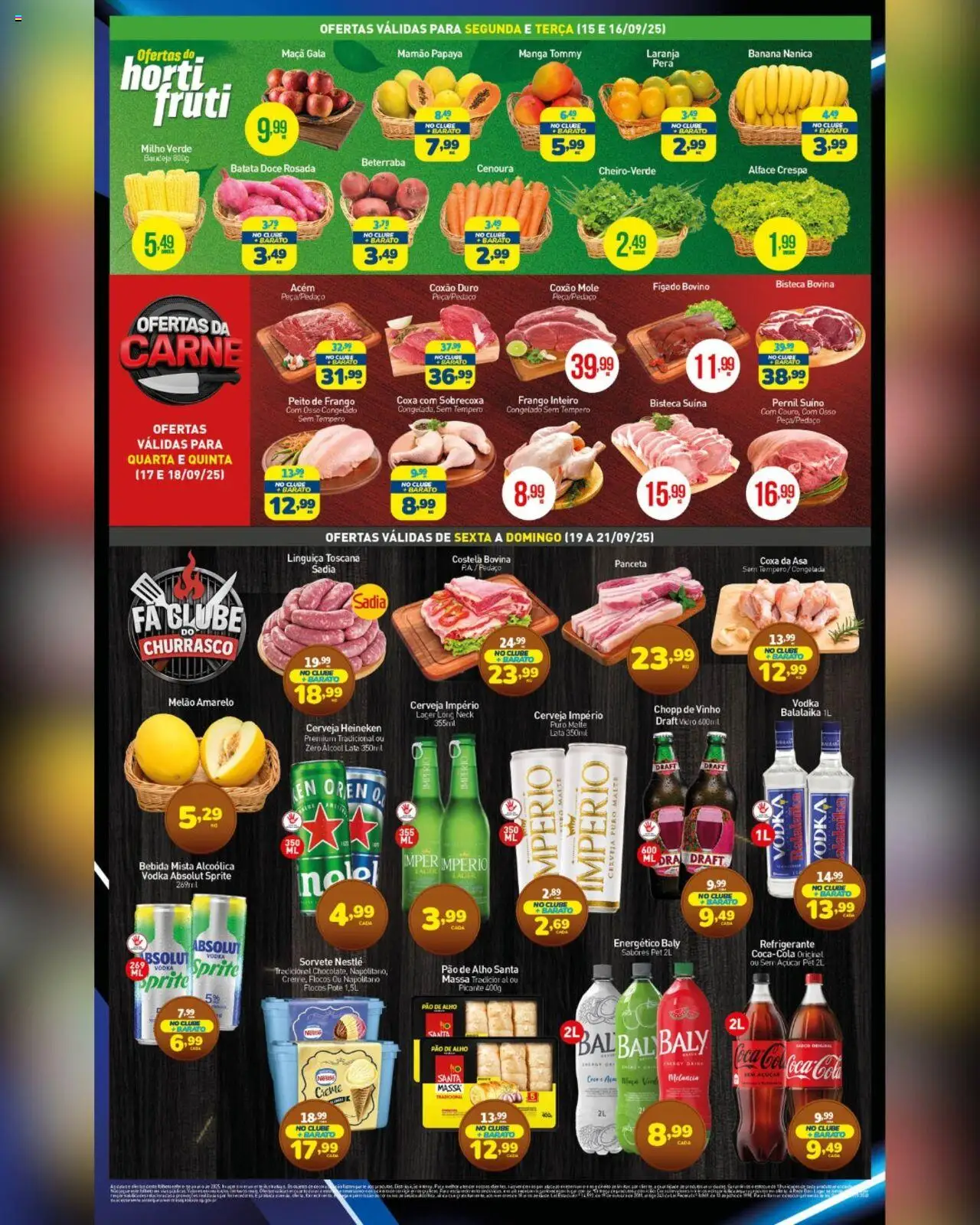 Rede Bom Lugar Folheto - válido de 15.09.2025 | Página: 3 | Produtos: Melão, Cenoura, Sorvete, Mamão