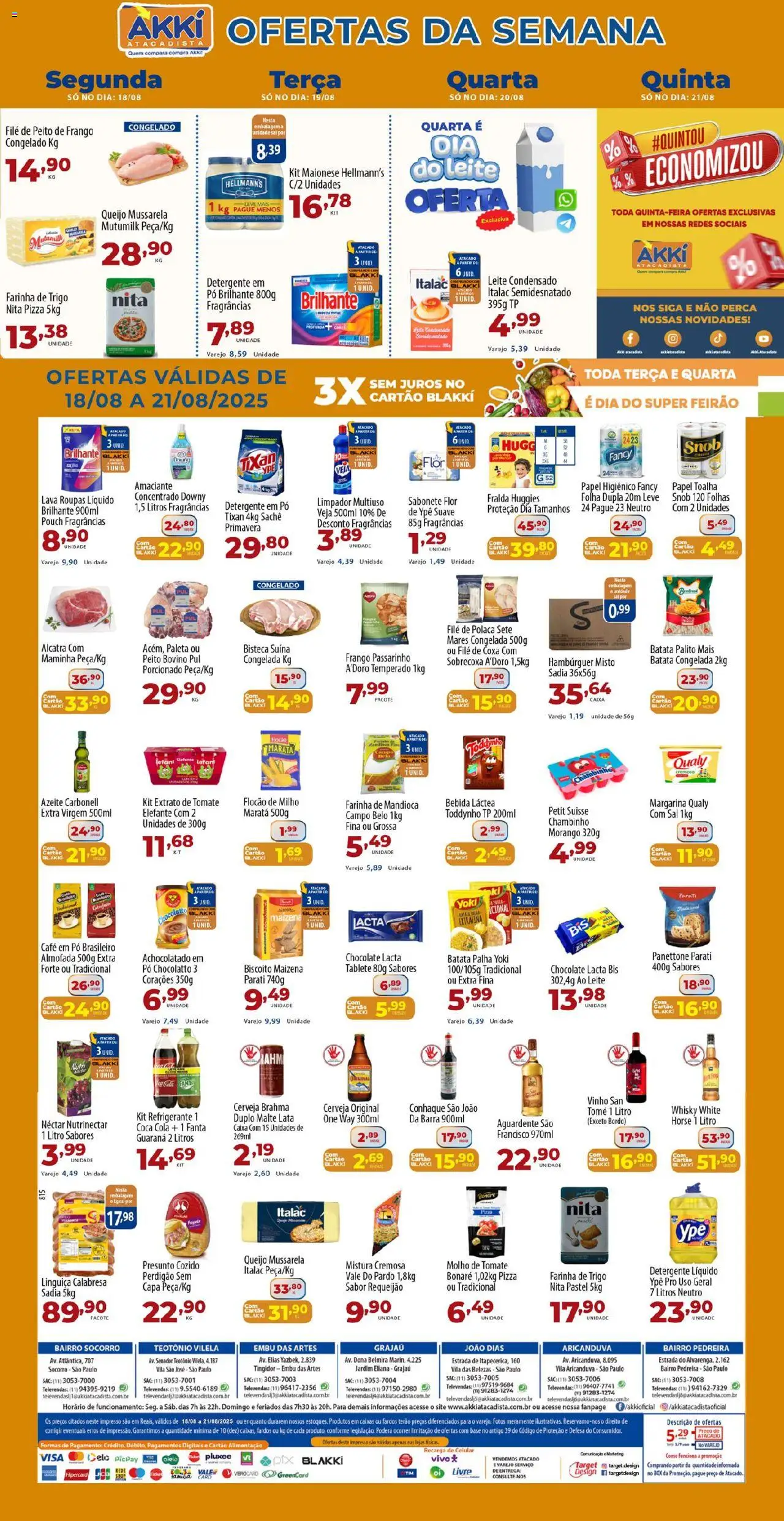 Akki Atacadista Folheto - válido de 18.08.2025 | Página: 1 | Produtos: Refrigerante, Sal, Amaciante, Margarina
