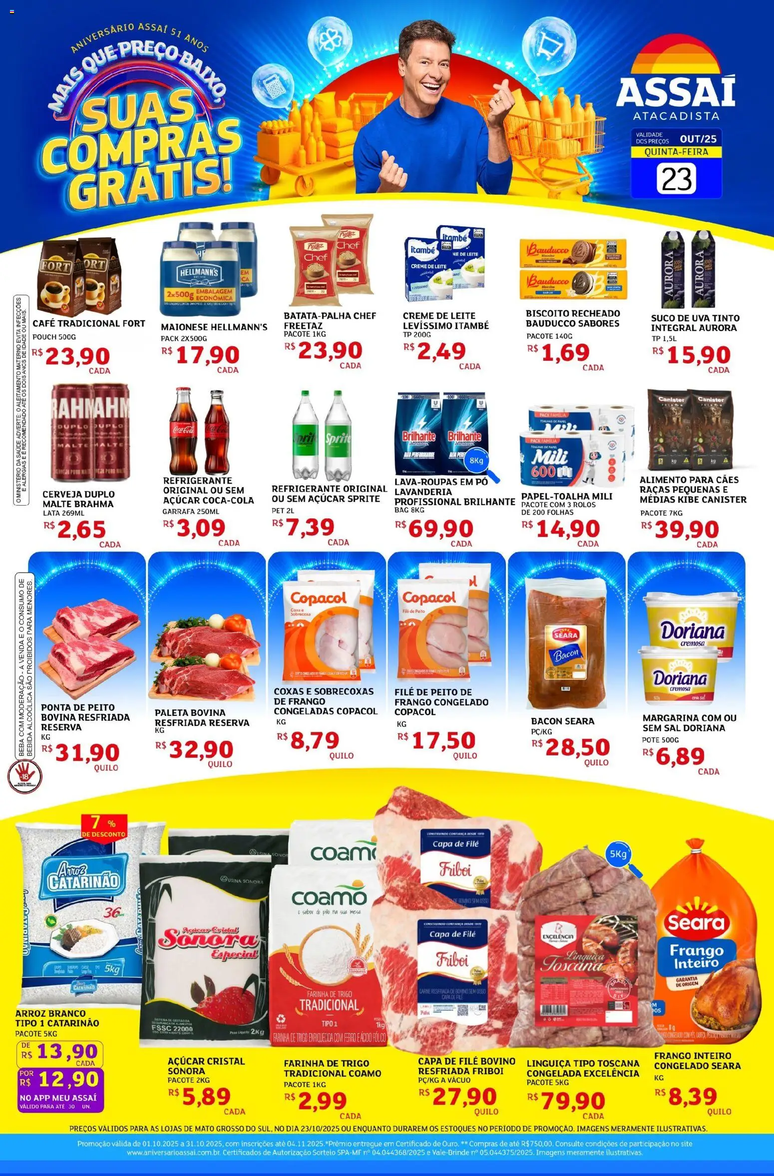 Assaí Atacadista Folheto - válido de 05.11.2025 | Página: 1 | Produtos: Farinha de trigo, Linguiça, Pão, Frango