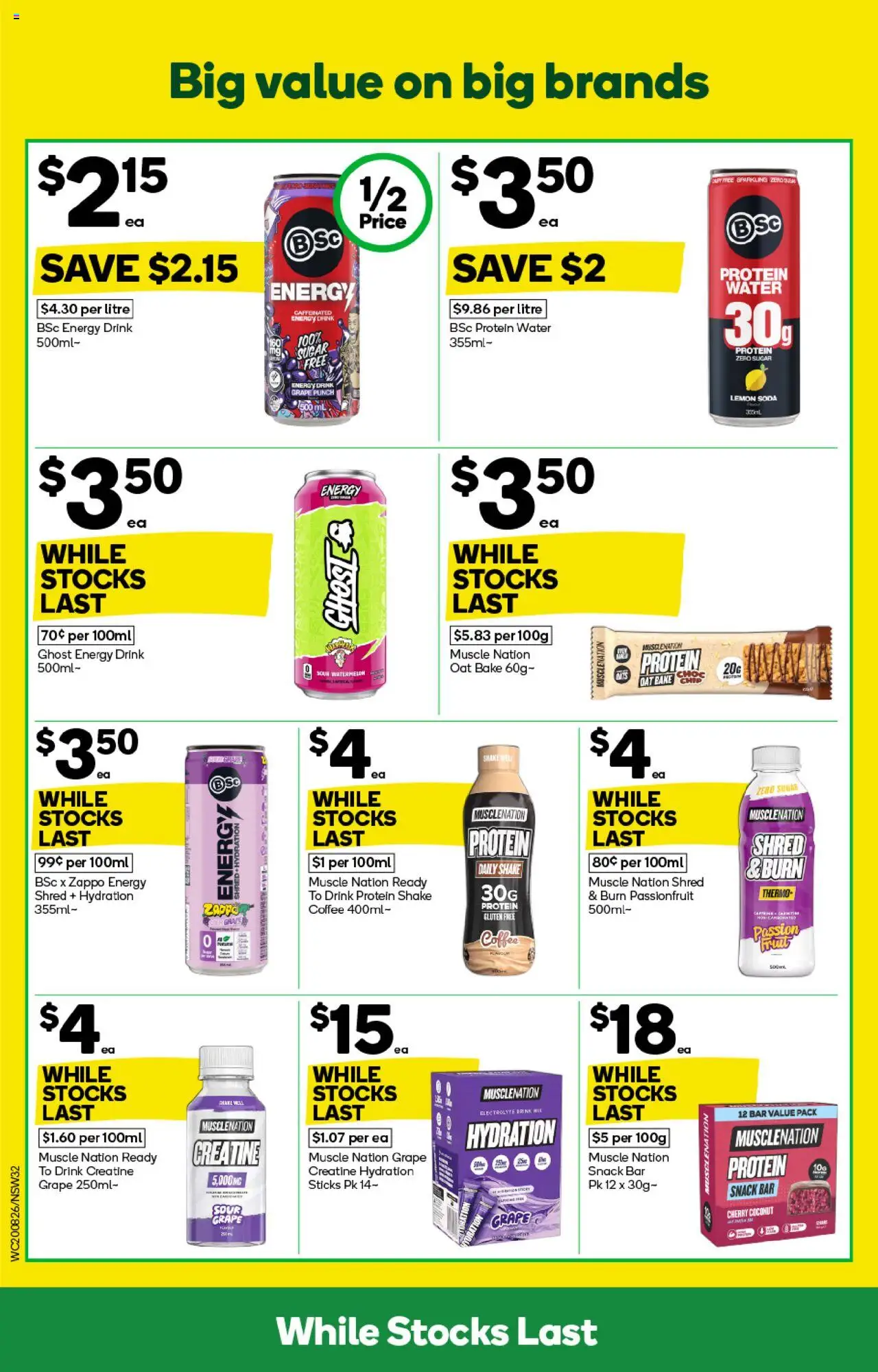 Woolworths catalogue - valid from 20.08.2025 | Page: 32 | Products: Energy drink, Water, Sugar, Lemon