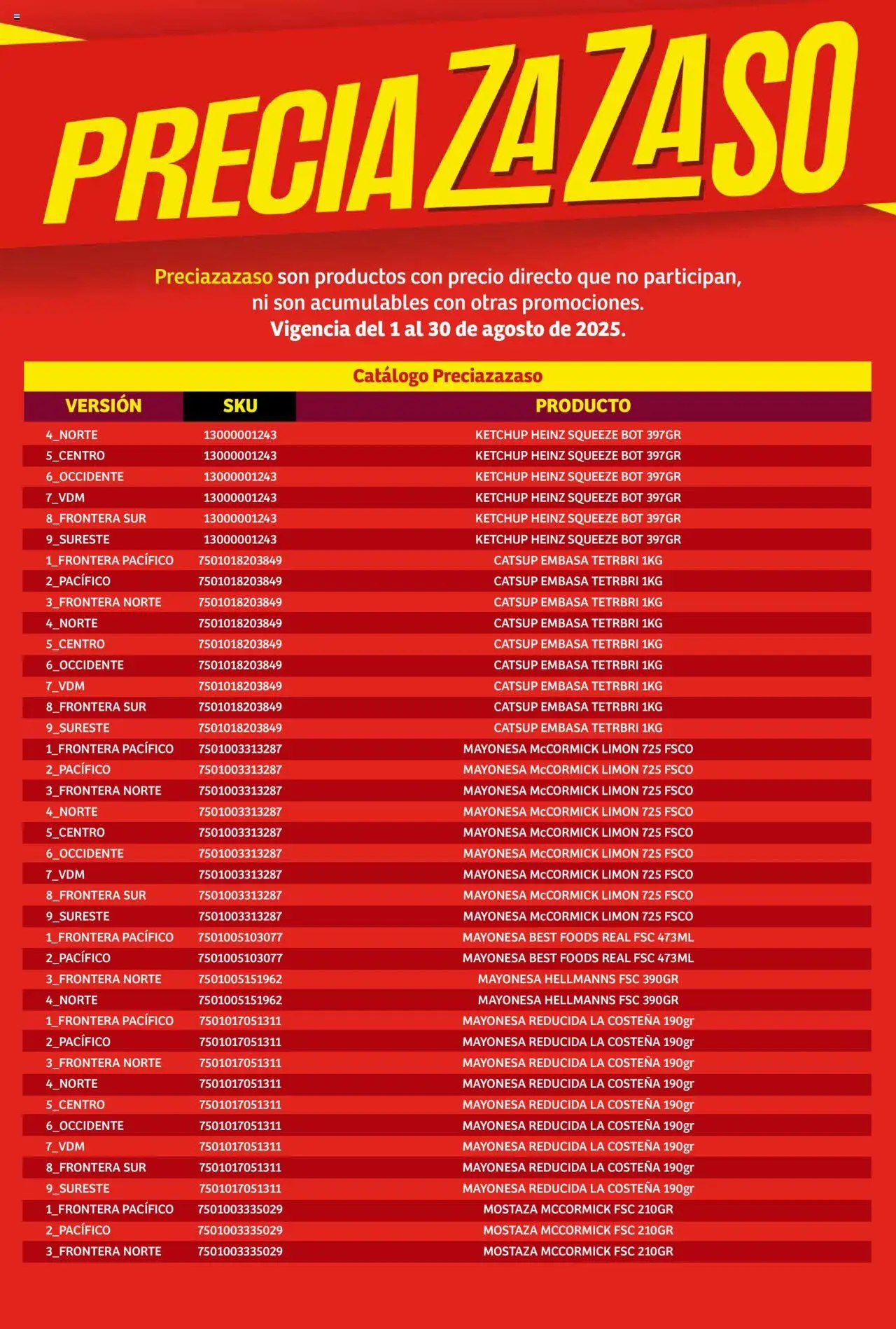 Nuevas ofertas de Soriana válidas en toda la República Mexicana desde el 01.08.2025. ¡Encuentra las mejores ofertas en Soriana - Catálogo Preciazazaso Mercado Nacional! | Página: 48 | Productos: Mayonesa, Mostaza, Limón, Catsup