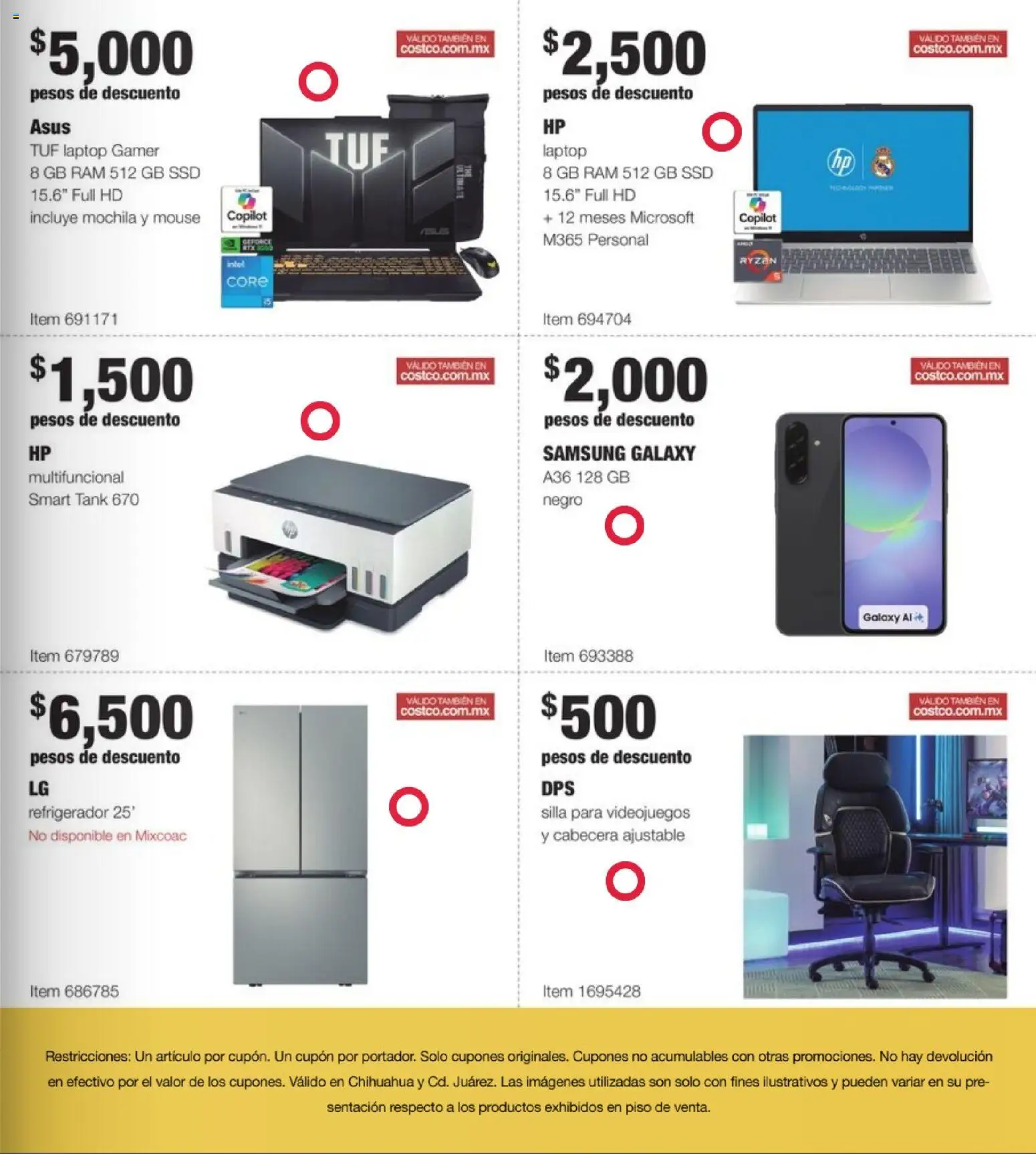 Nuevas ofertas de Costco válidas en toda la República Mexicana desde el 27.10.2025. ¡Encuentra las mejores ofertas en Costco catálogo Siete días de Treasure Hunt Fest! | Página: 3 | Productos: Refrigerador, Mochila, Silla, Smartphone