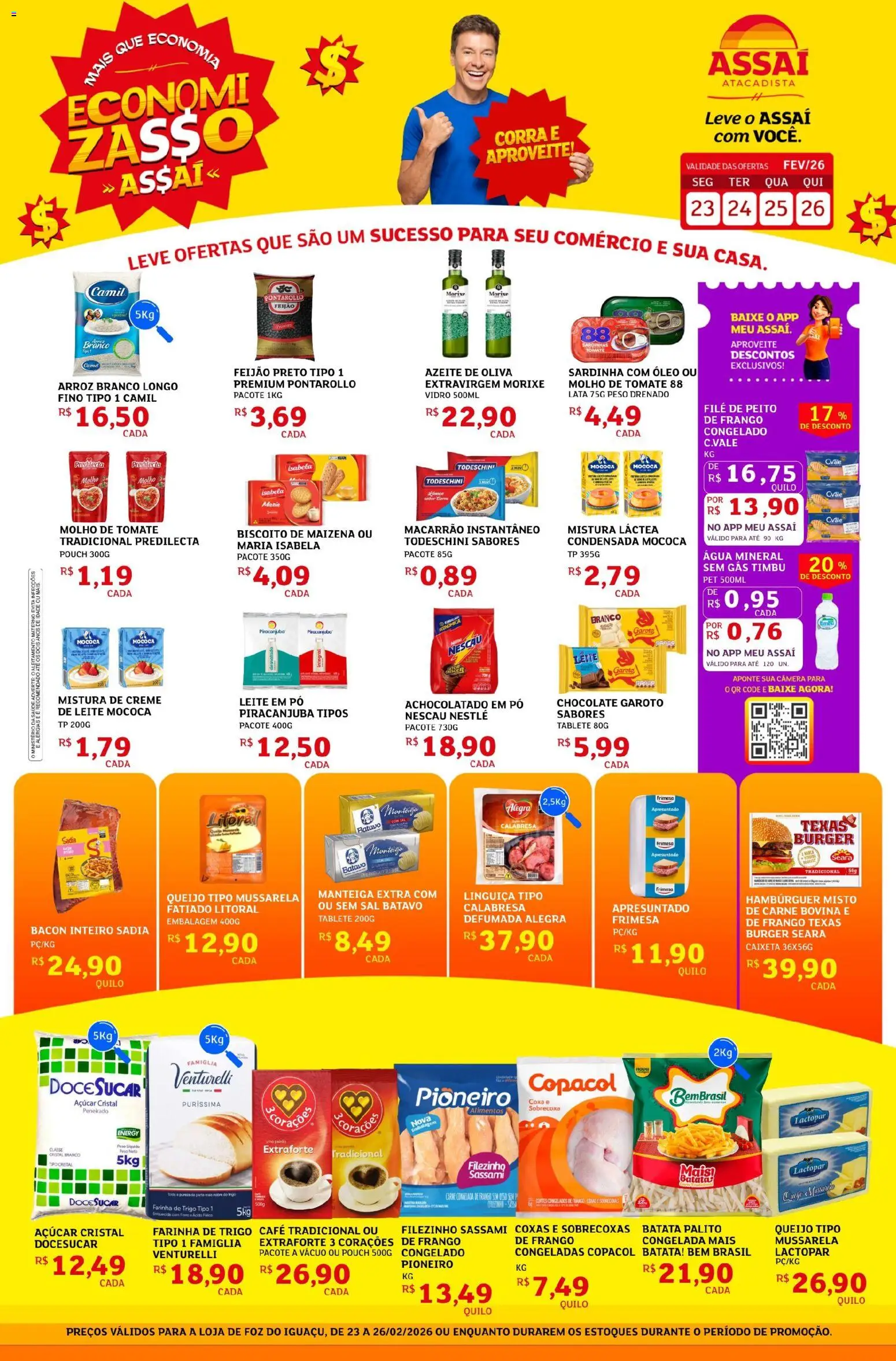 Assaí Atacadista Folheto - válido de 23.02.2026 | Página: 1 | Produtos: Lente, Molho de tomate, Farinha de trigo, Frango