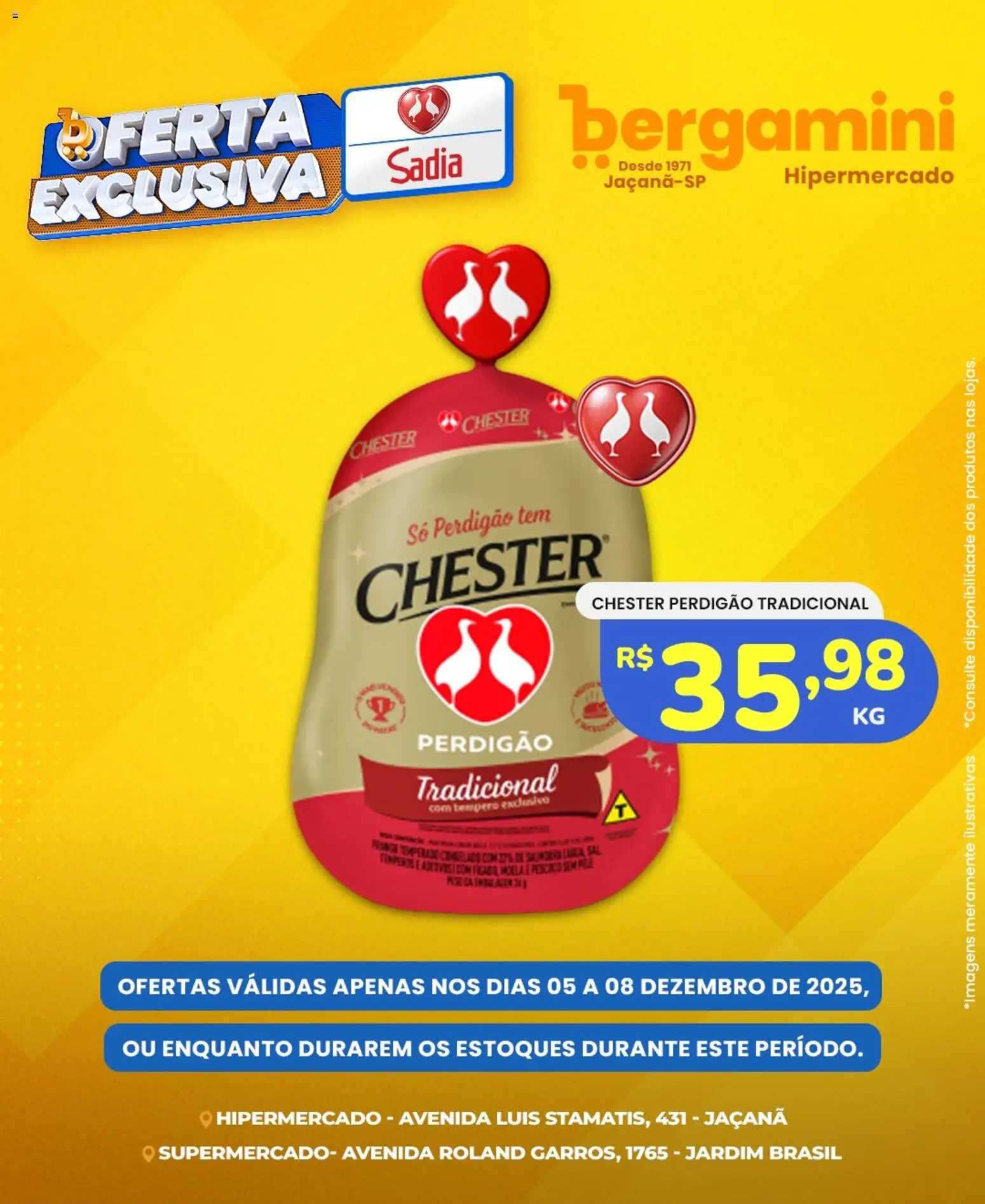 Supermercado Bergamini Folheto - válido de 05.12.2025 | Página: 3 | Produtos: Chester perdigão, Sal